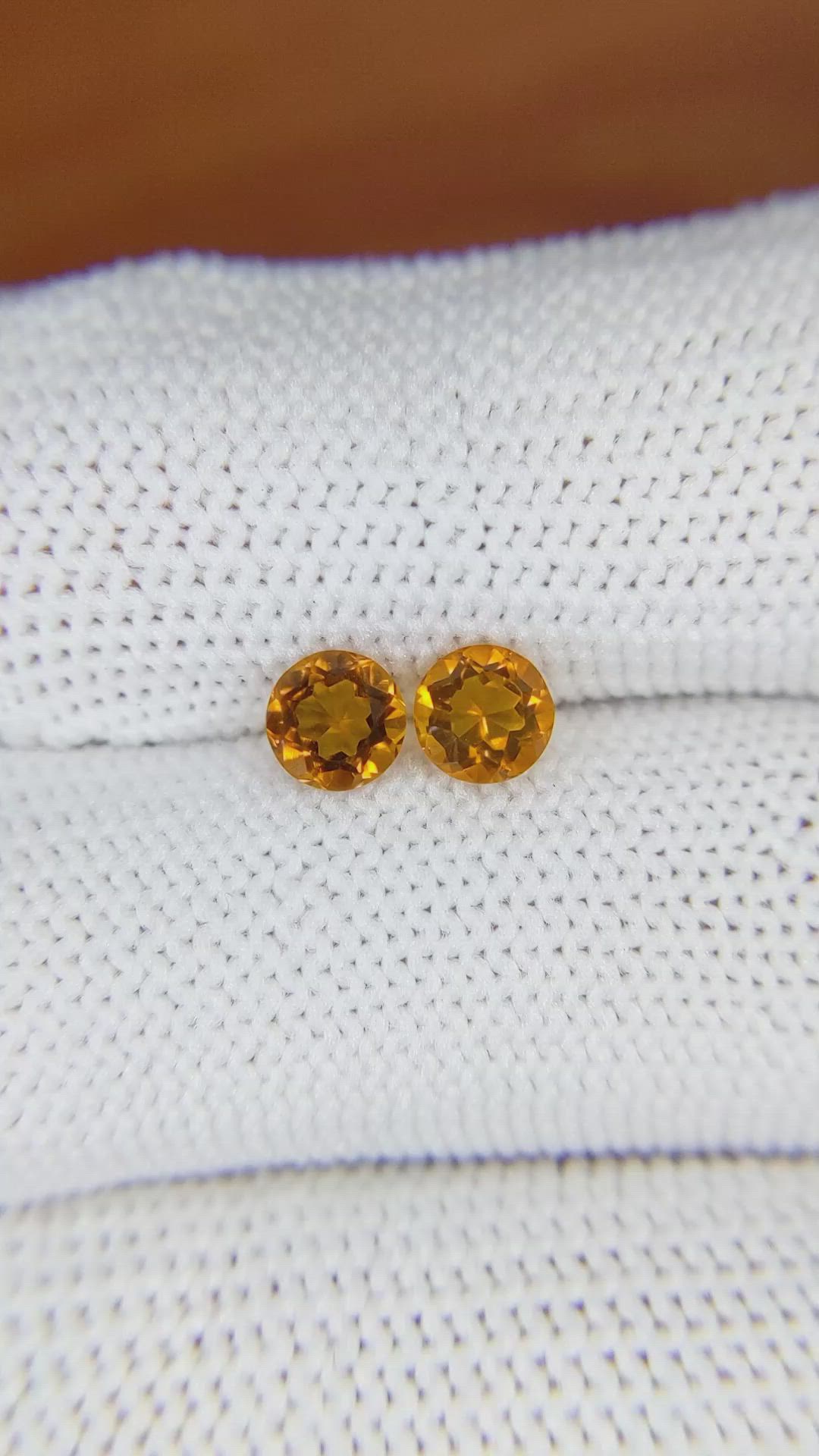 0.92&nbsp;Ct.Tw.Total Carat Weight Orange Madeira Citrine Pair from Brazil Size Video