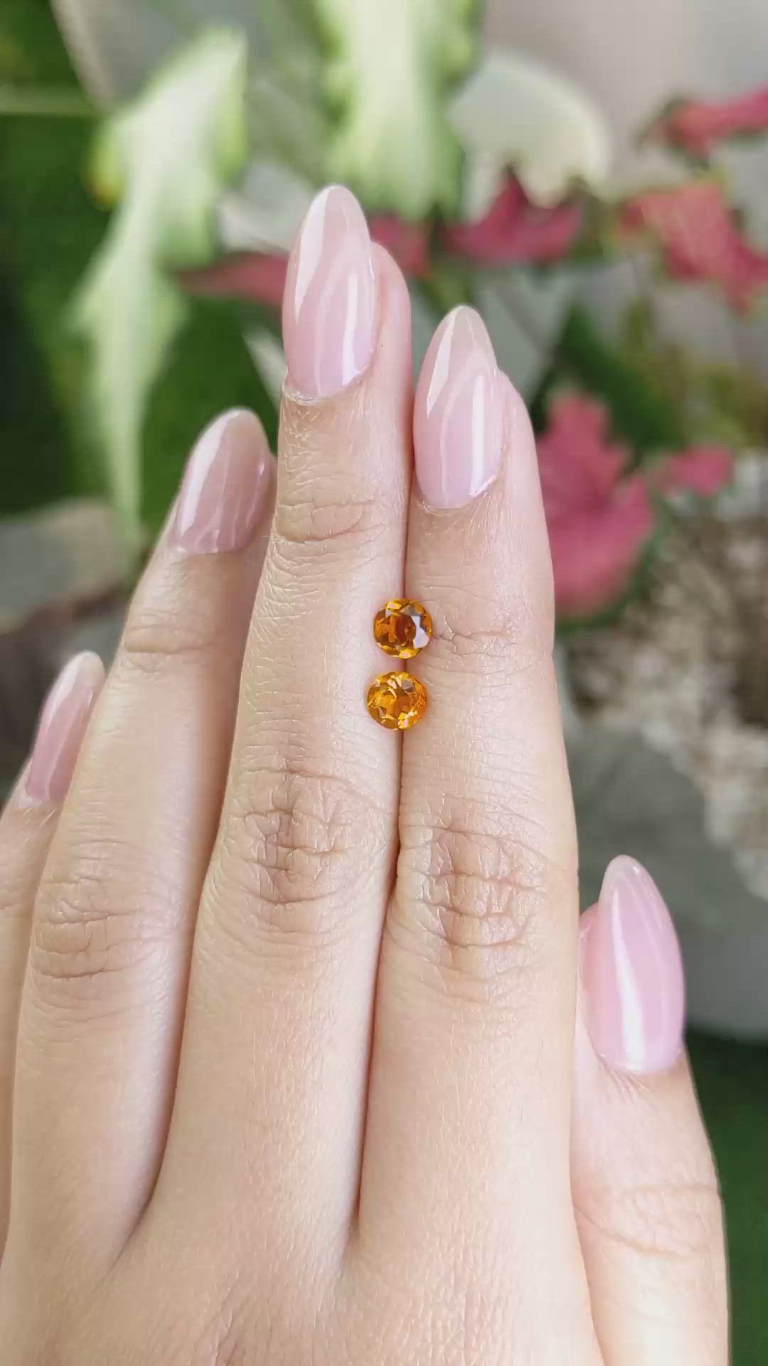 0.92&nbsp;Ct.Tw.Total Carat Weight Orange Madeira Citrine Pair from Brazil Size Video