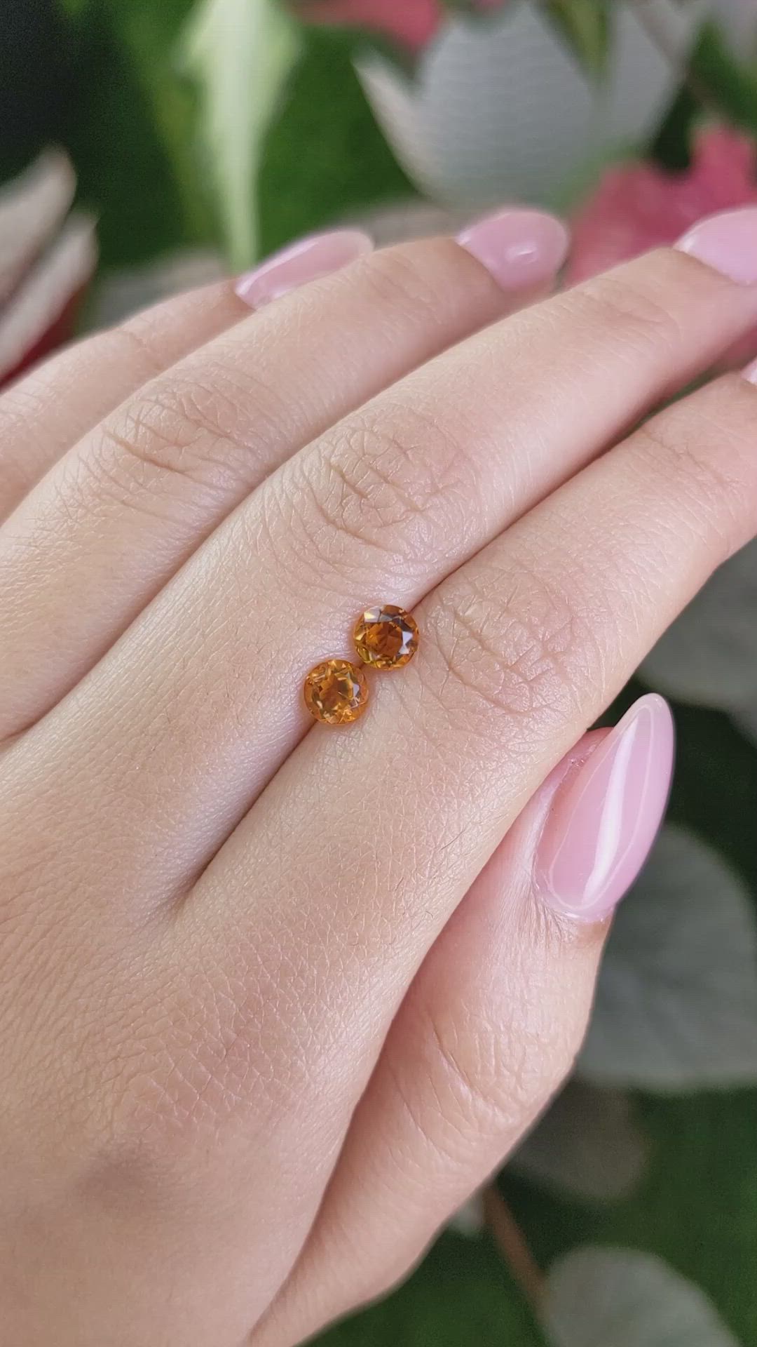 0.92&nbsp;Ct.Tw.Total Carat Weight Orange Madeira Citrine Pair from Brazil Size Video