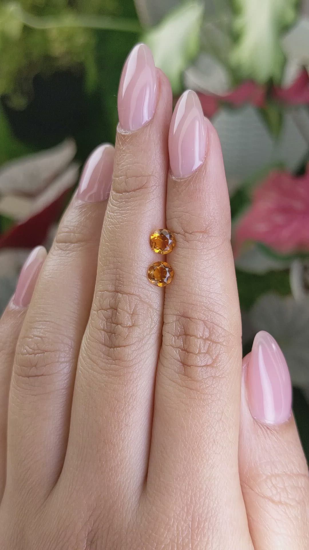 0.93&nbsp;Ct.Tw.Total Carat Weight Madeira Citrine Pair from Brazil Size Video