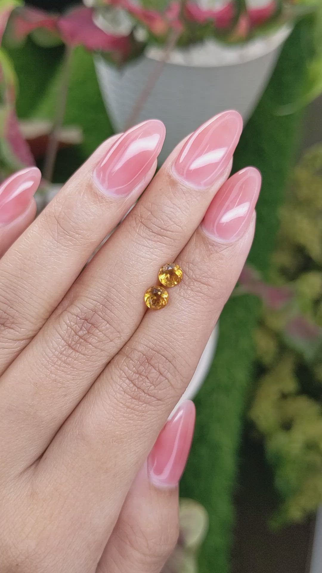 0.93 Ct.Tw.Total Carat Weight Madeira Citrine Pair from Brazil Size Video