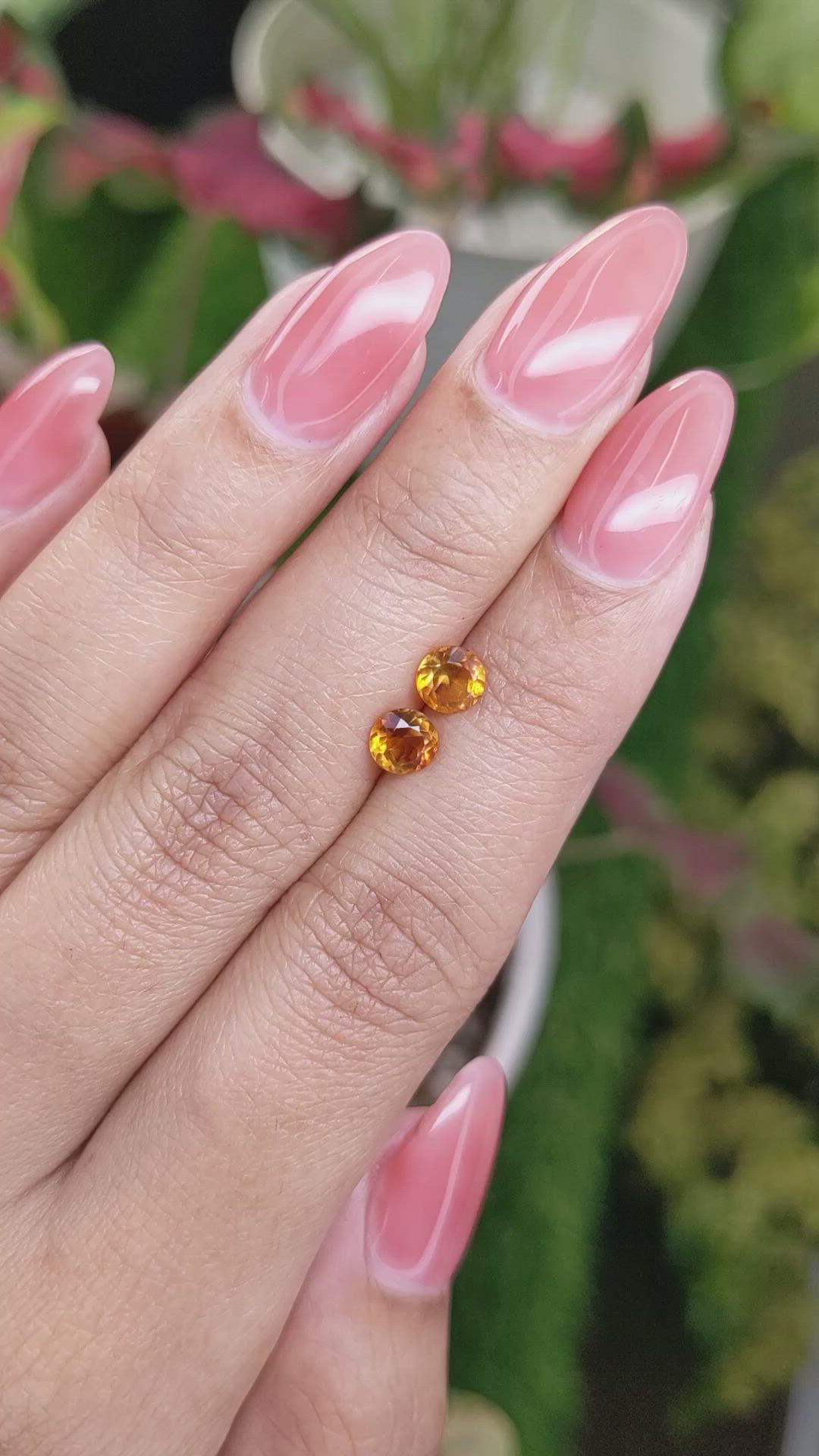 0.91&nbsp;Ct.Tw.Total Carat Weight Orange Madeira Citrine Pair from Brazil Size Video