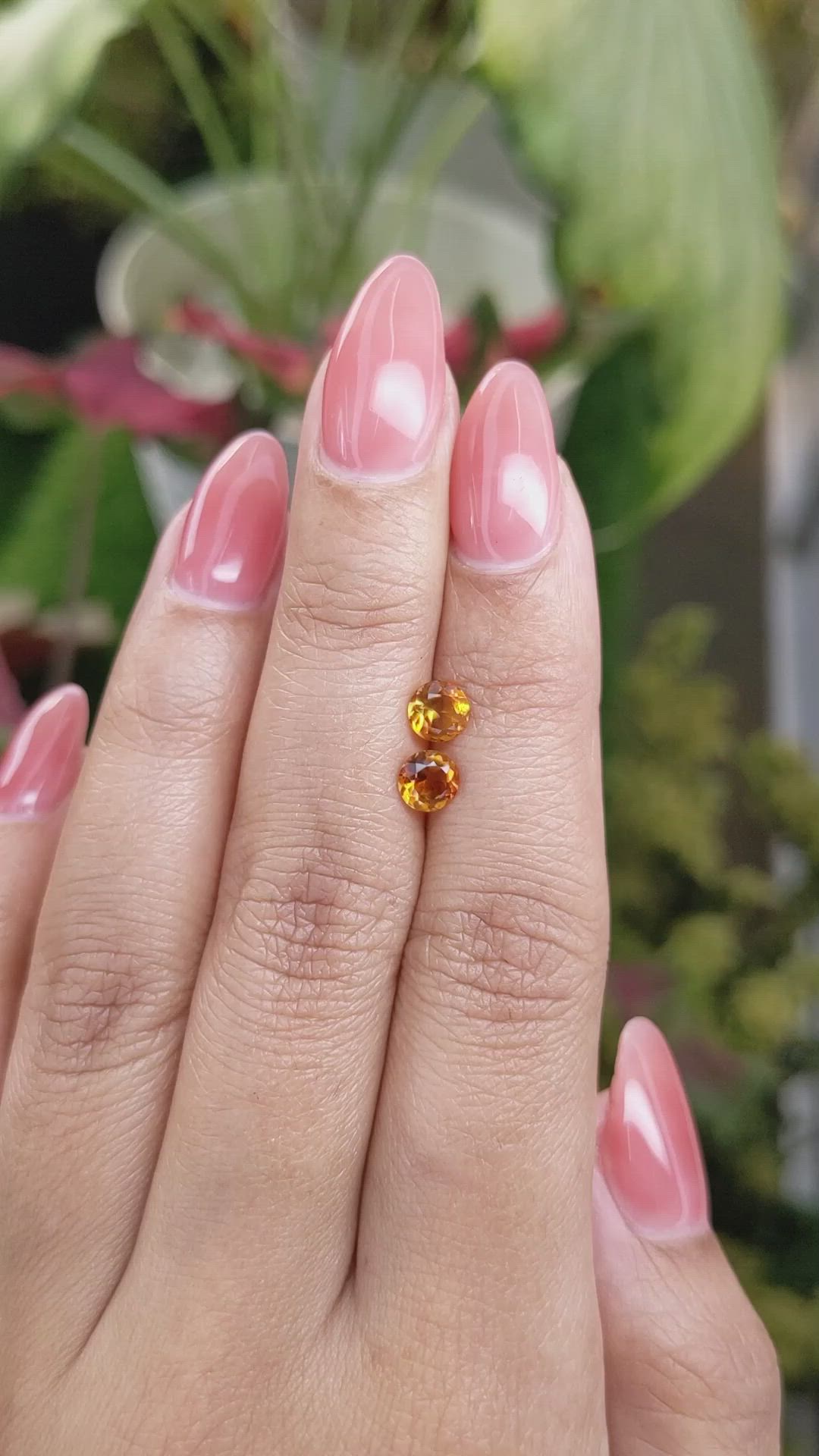 0.91&nbsp;Ct.Tw.Total Carat Weight Orange Madeira Citrine Pair from Brazil Size Video