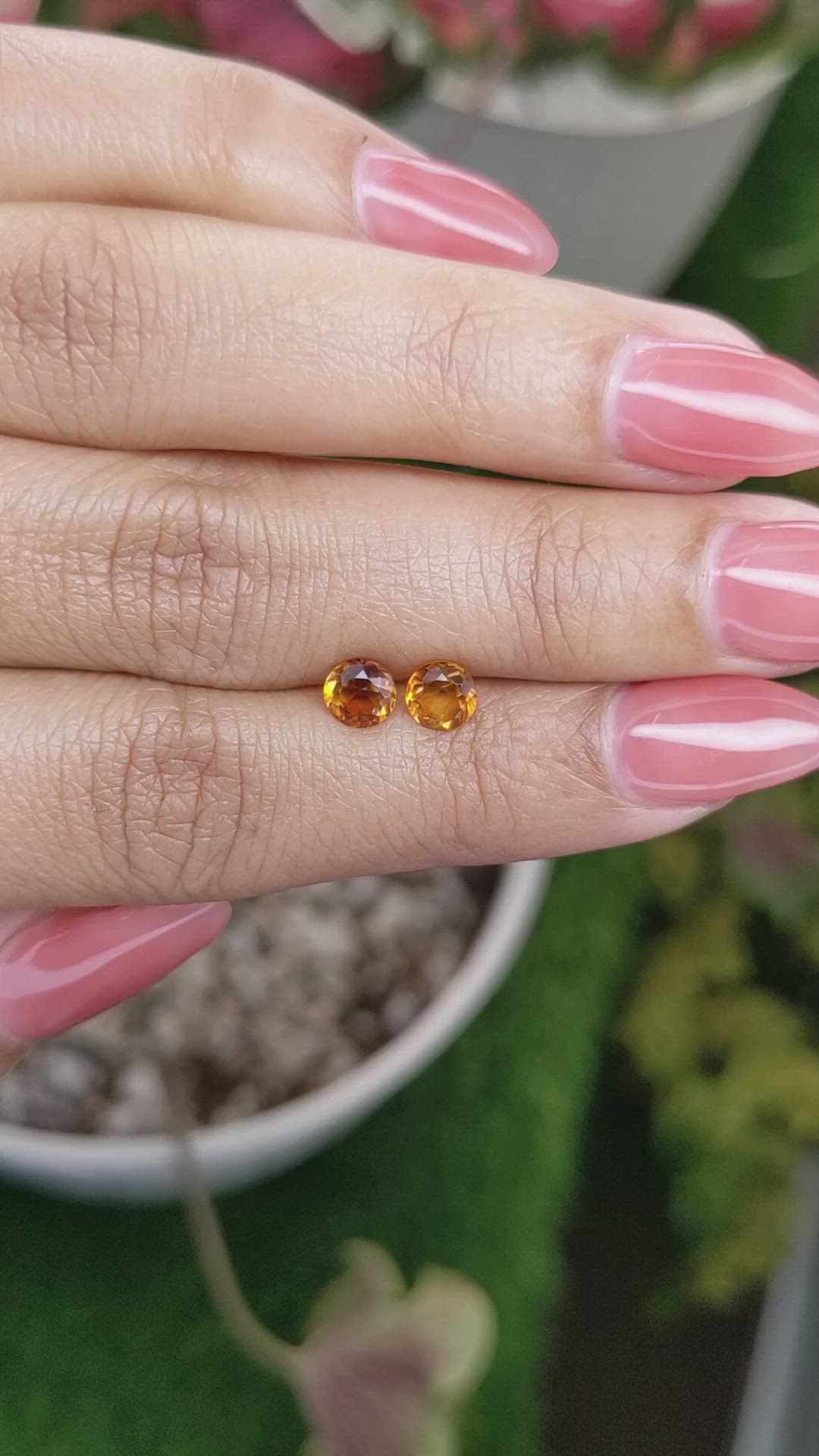 0.91&nbsp;Ct.Tw.Total Carat Weight Orange Madeira Citrine Pair from Brazil Size Video