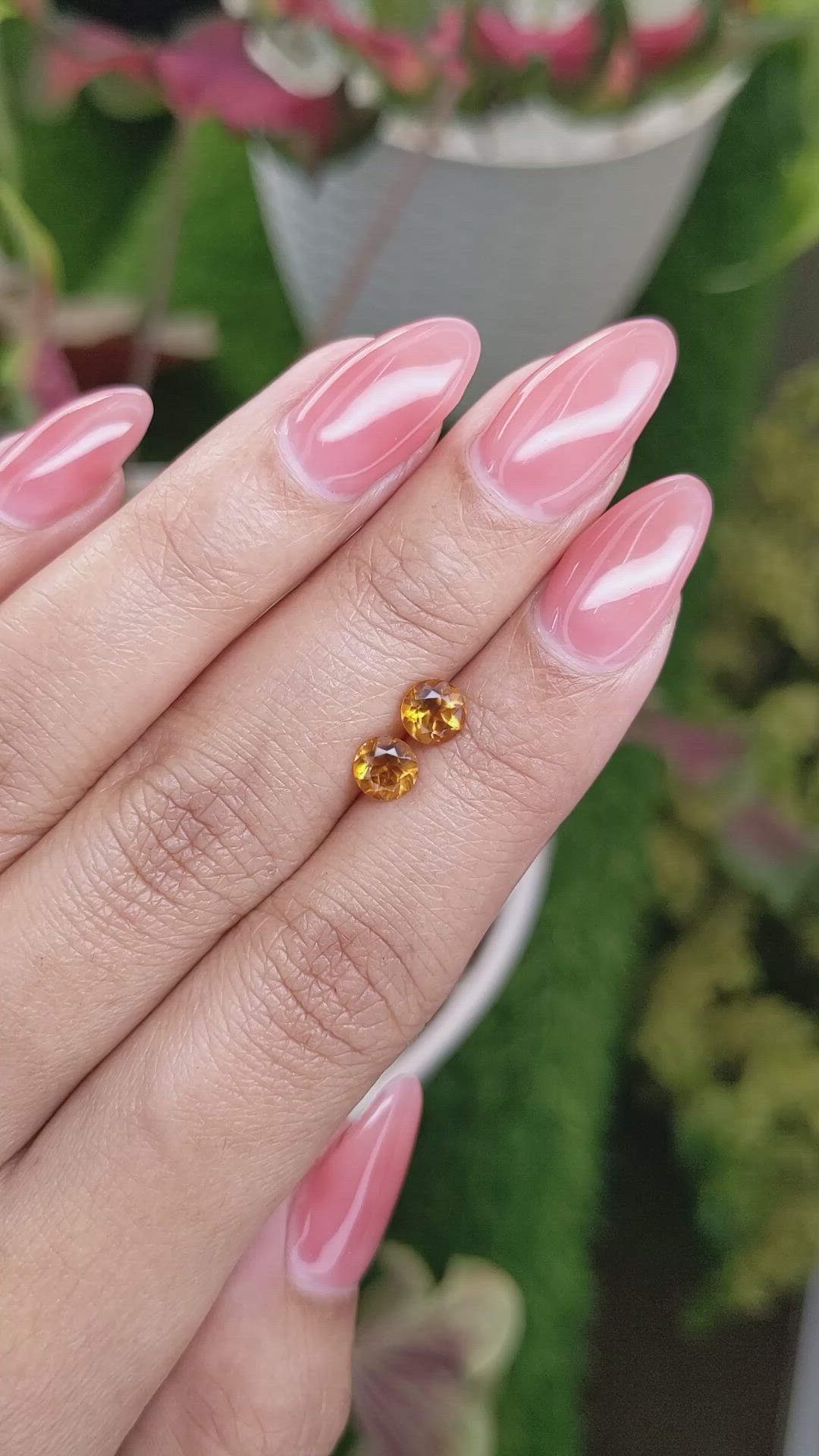 0.91 Ct.Tw.Total Carat Weight Madeira Citrine Pair from Brazil Size Video