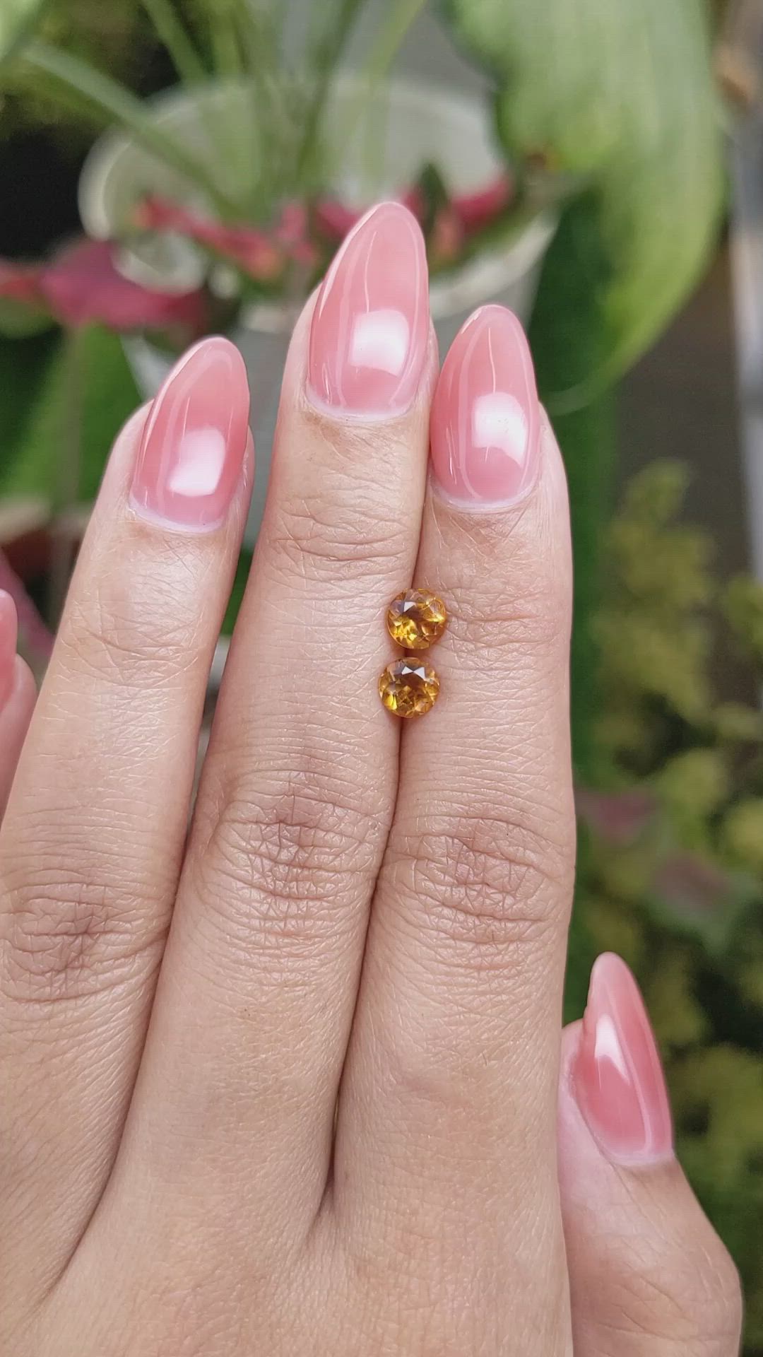 0.91 Ct.Tw.Total Carat Weight Madeira Citrine Pair from Brazil Size Video