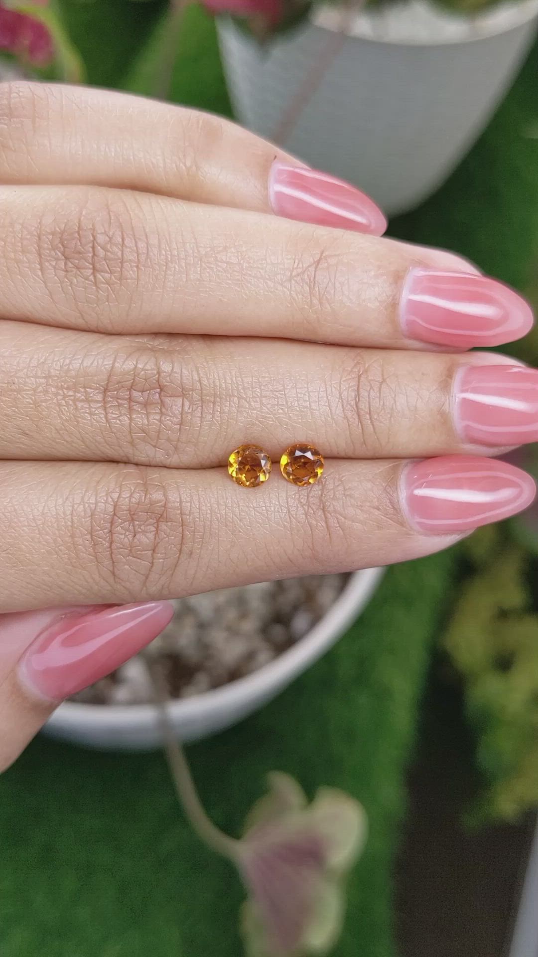 0.76&nbsp;Ct.Tw.Total Carat Weight Yellowish Orange Madeira Citrine Pair from Brazil Size Video
