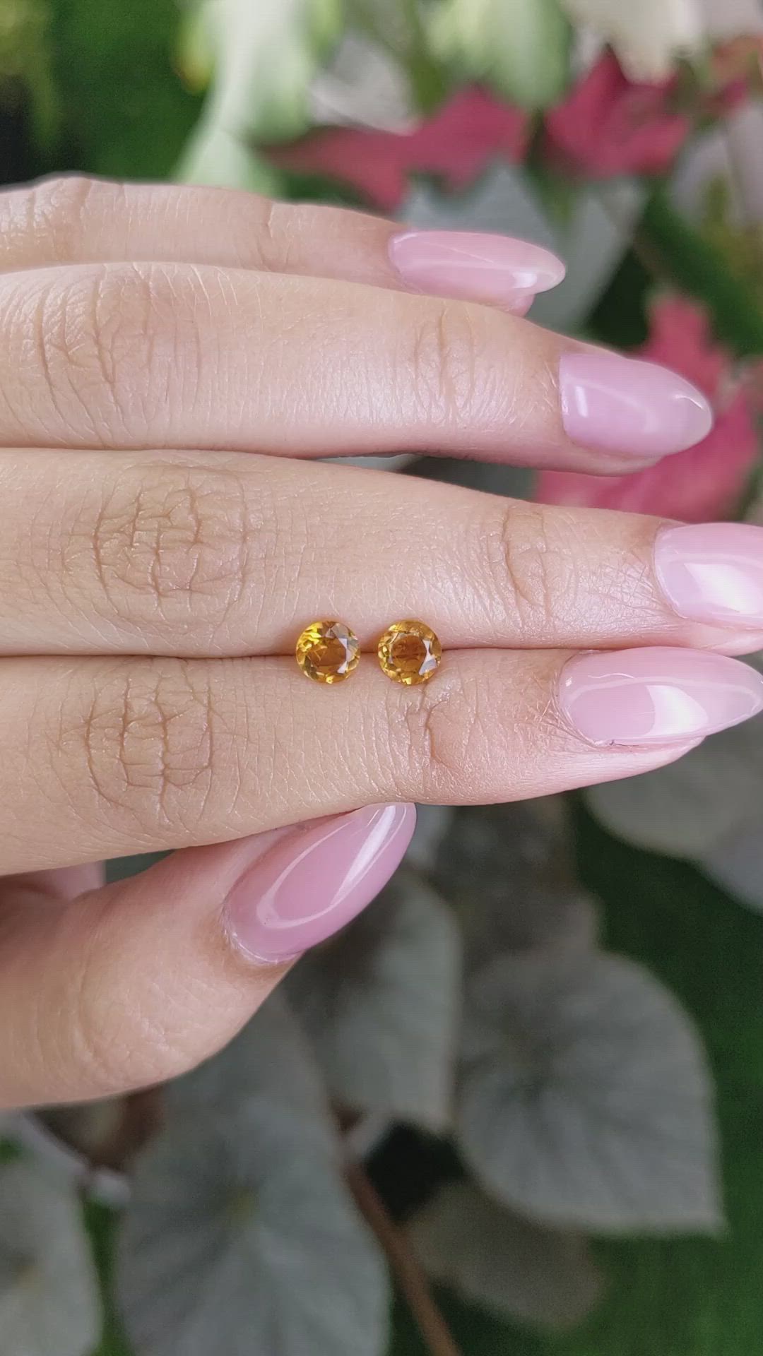 0.86&nbsp;Ct.Tw.Total Carat Weight Yellowish Orange Madeira Citrine Pair from Brazil Size Video