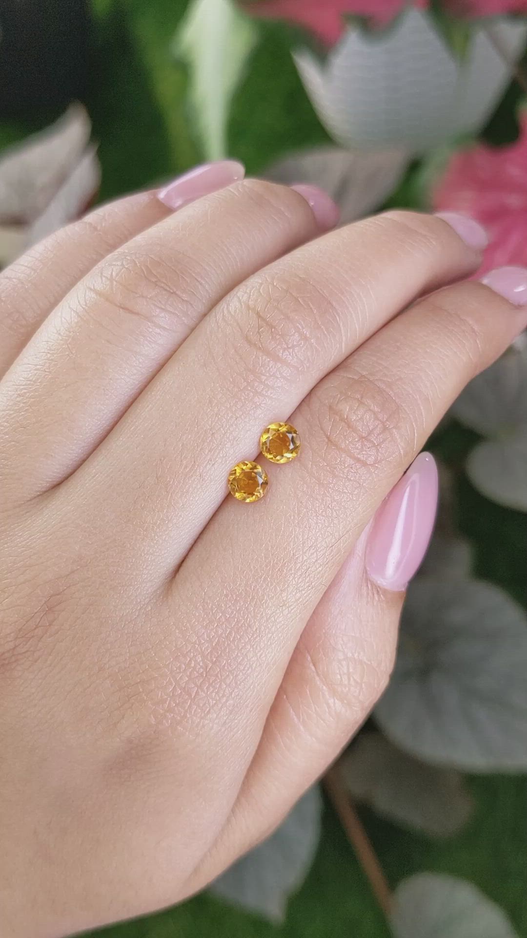 0.86&nbsp;Ct.Tw.Total Carat Weight Yellowish Orange Madeira Citrine Pair from Brazil Size Video