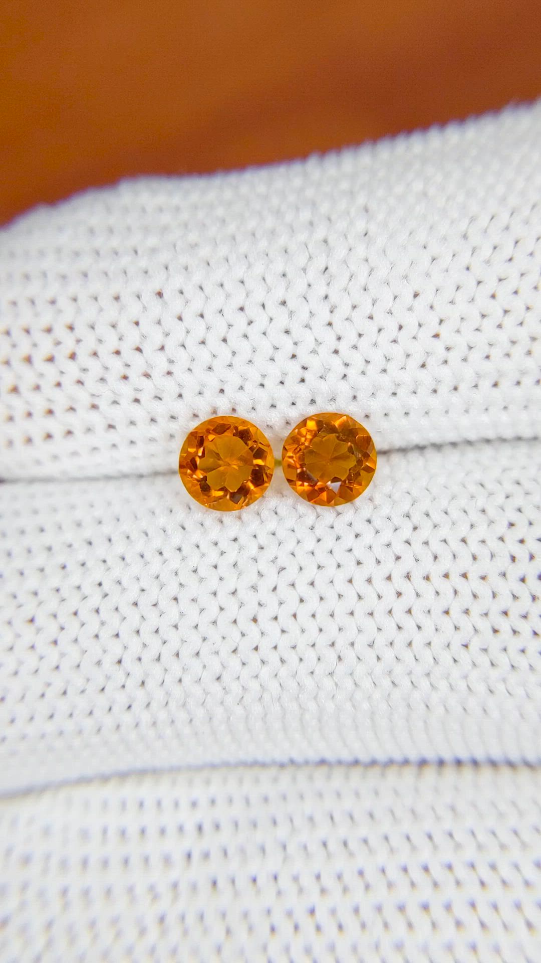 0.90&nbsp;Ct.Tw.Total Carat Weight Orange Madeira Citrine Pair from Brazil Size Video