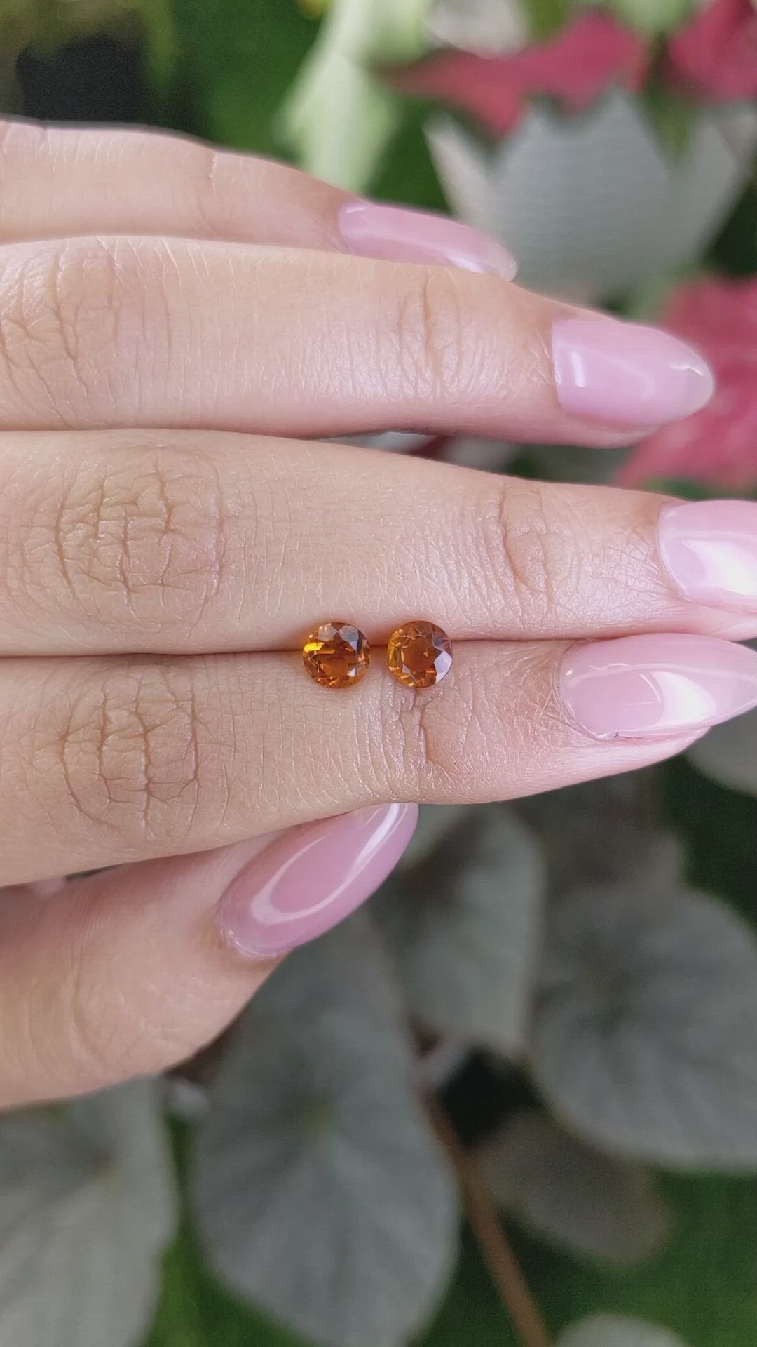 0.90&nbsp;Ct.Tw.Total Carat Weight Orange Madeira Citrine Pair from Brazil Size Video