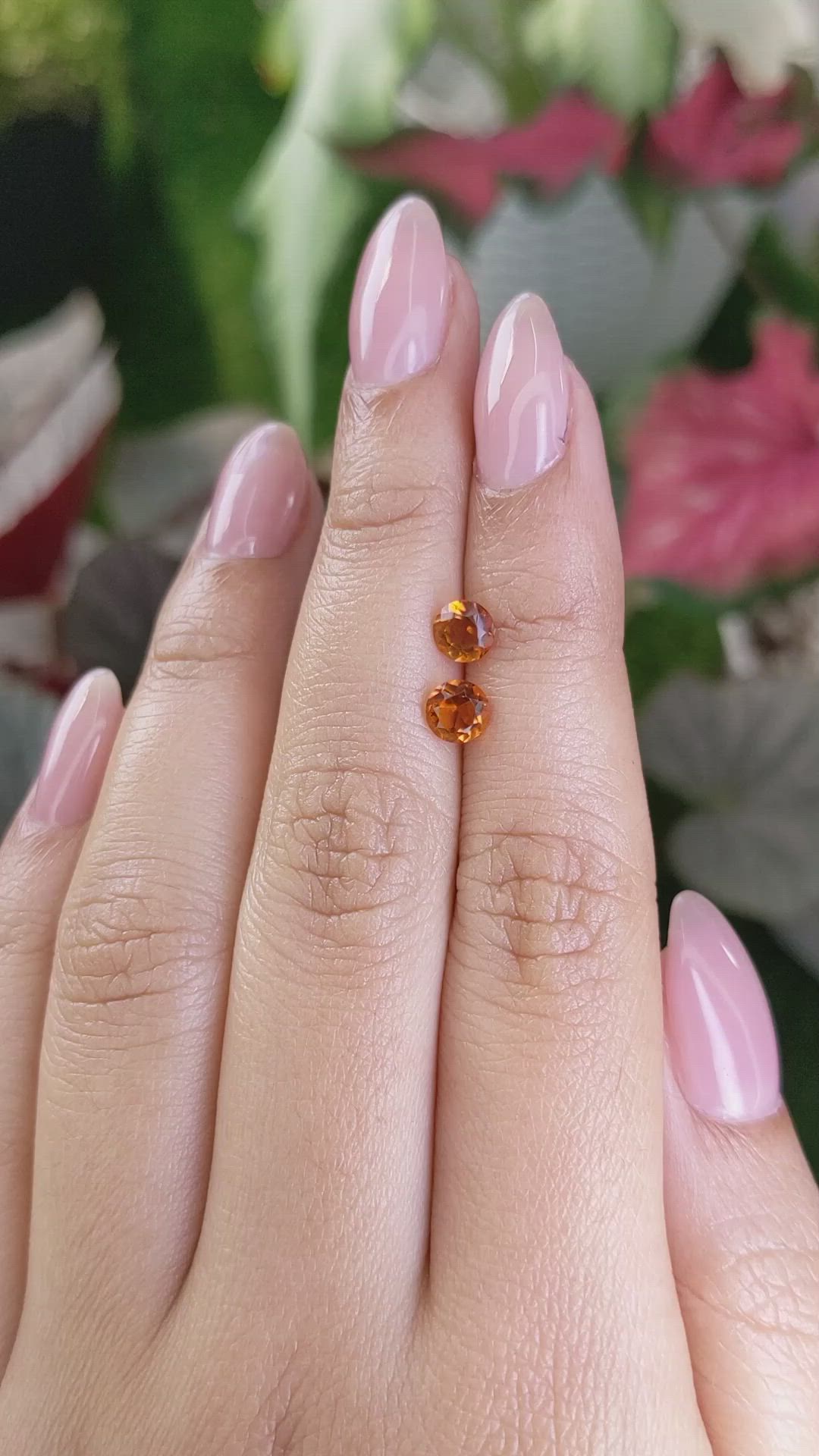 0.90&nbsp;Ct.Tw.Total Carat Weight Orange Madeira Citrine Pair from Brazil Size Video
