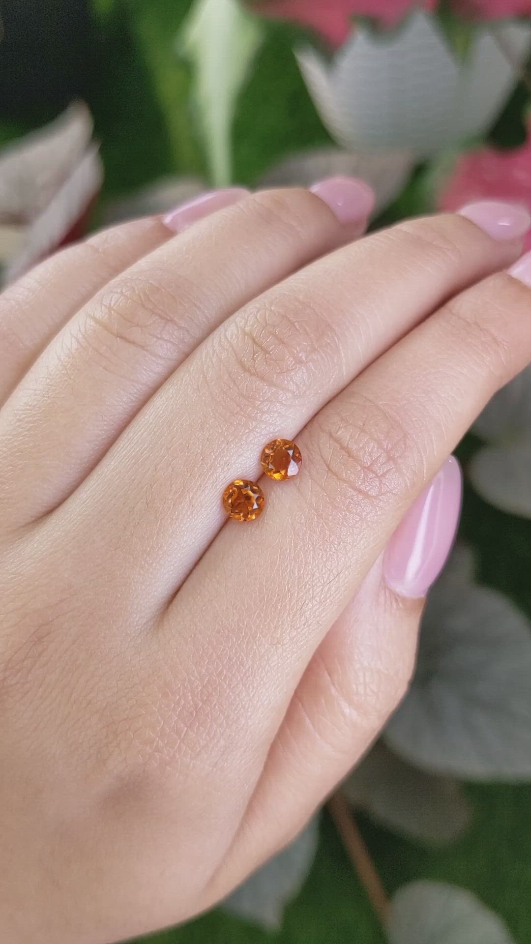 0.90&nbsp;Ct.Tw.Total Carat Weight Orange Madeira Citrine Pair from Brazil Size Video