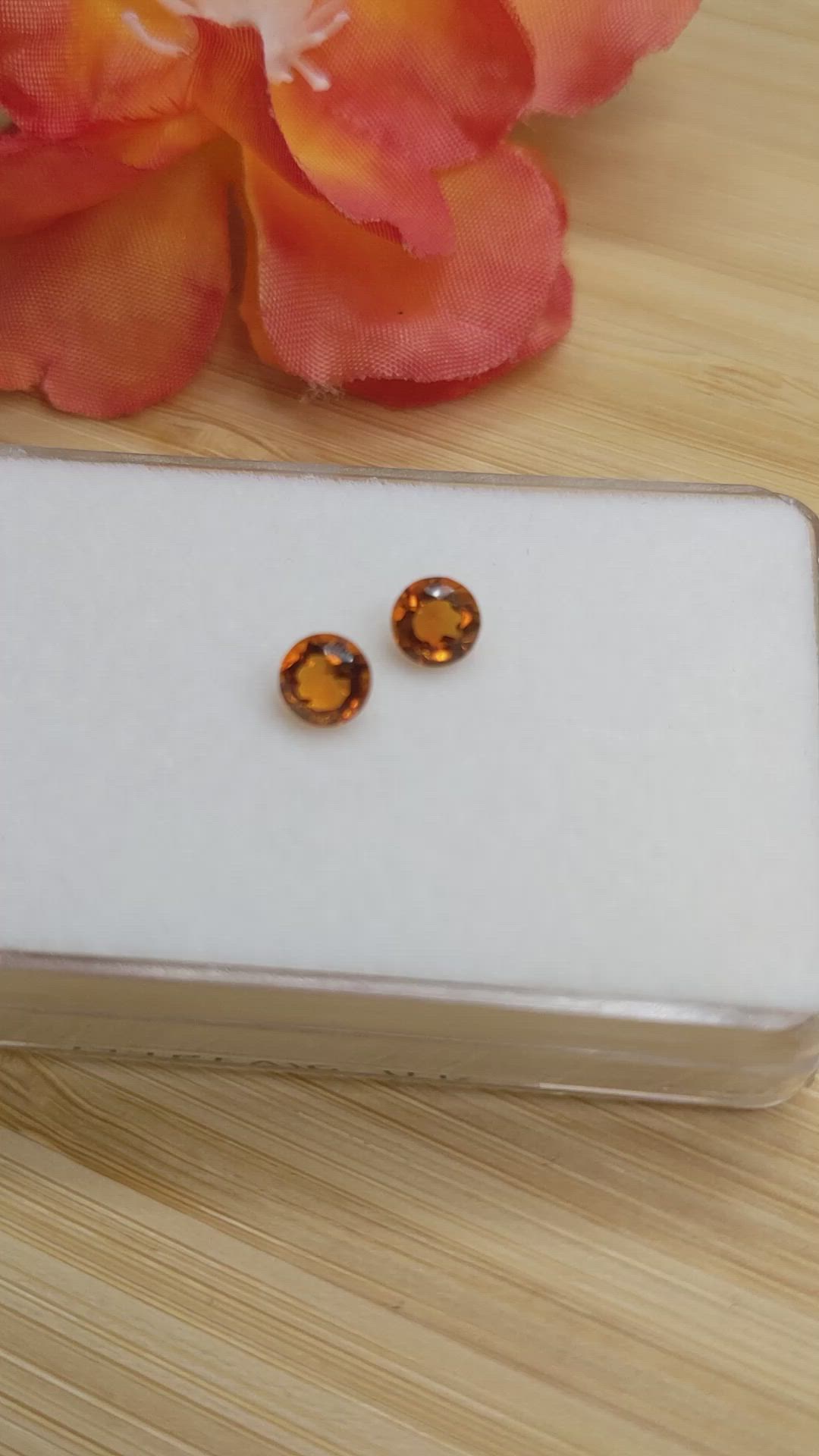 0.90&nbsp;Ct.Tw.Total Carat Weight Orange Madeira Citrine Pair from Brazil Size Video