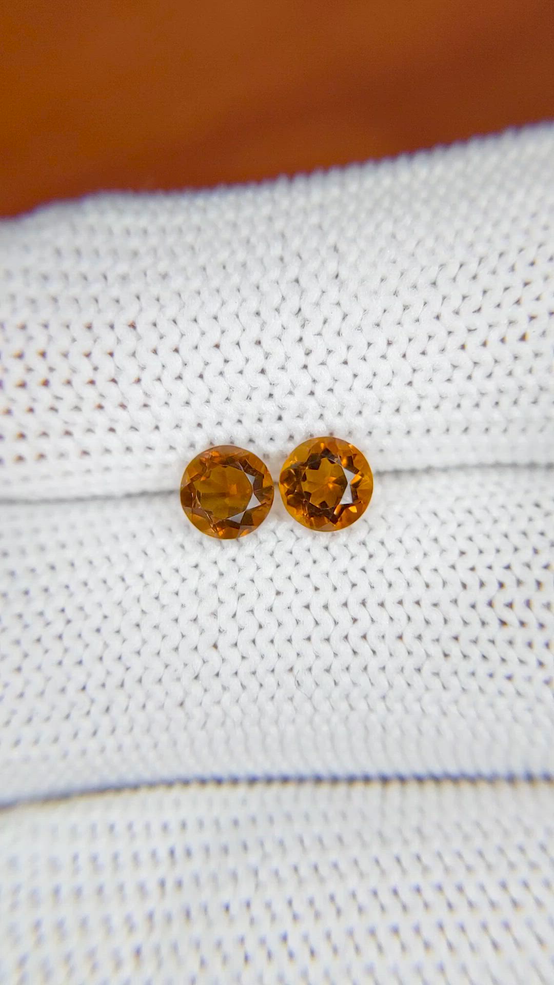 0.92&nbsp;Ct.Tw.Total Carat Weight Brownish Orange Madeira Citrine Pair from Brazil Size Video