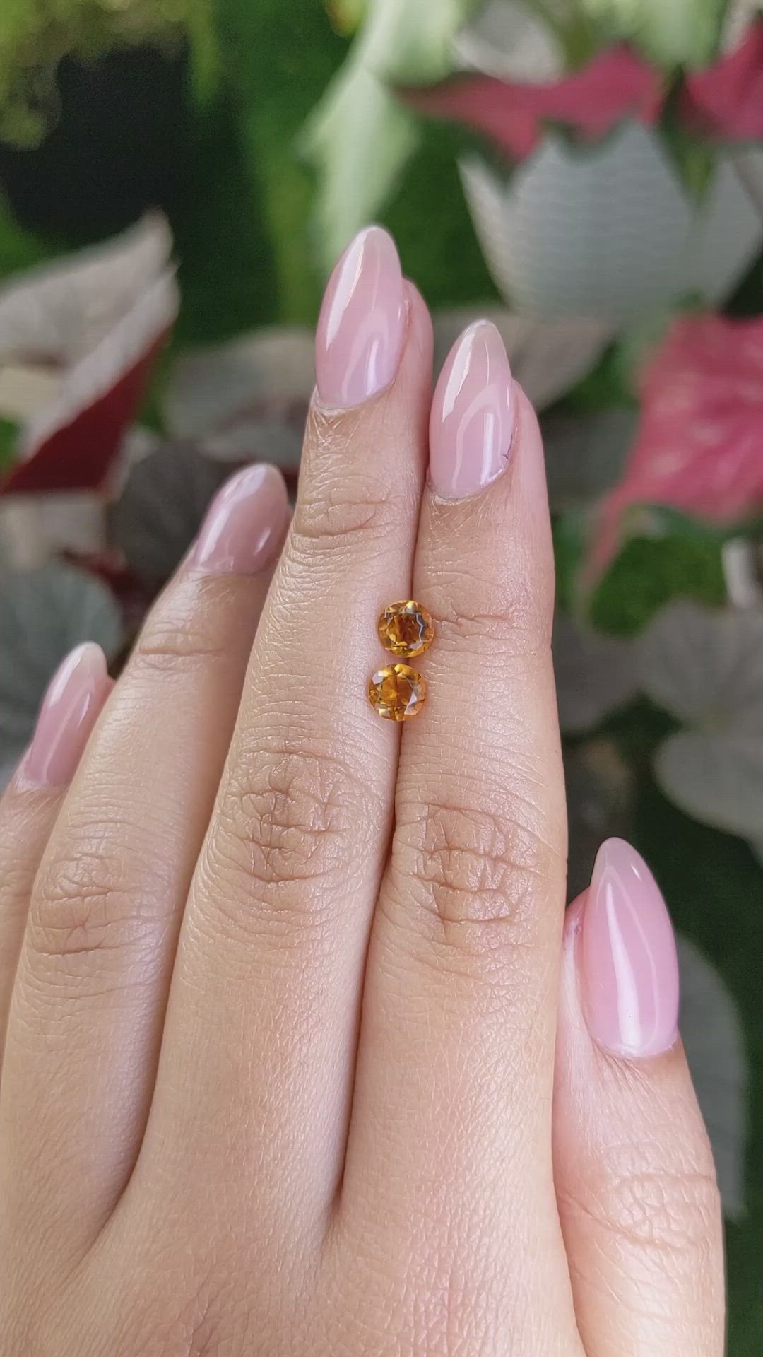 0.90&nbsp;Ct.Tw.Total Carat Weight Yellowish Orange Madeira Citrine Pair from Brazil Size Video