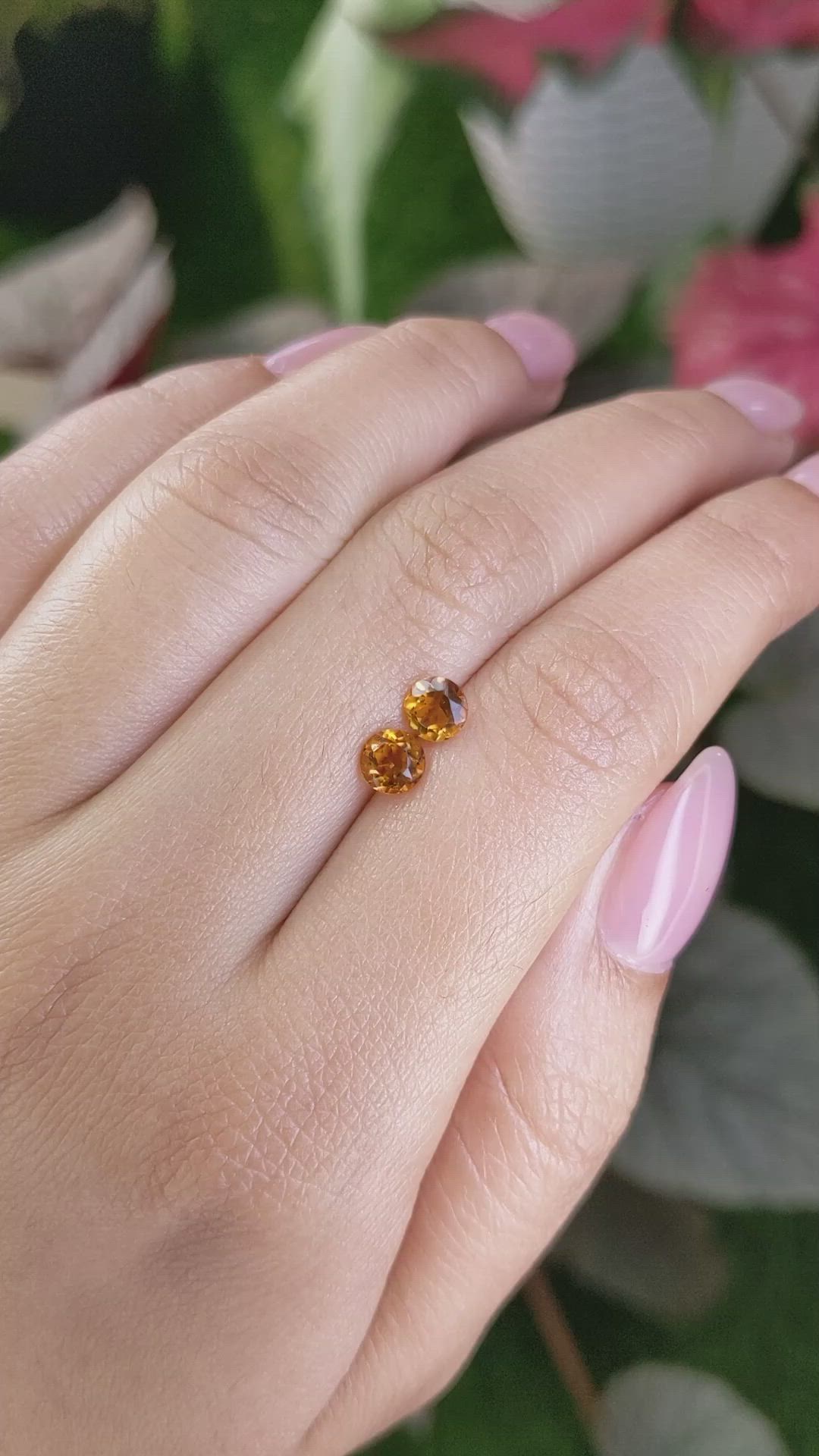0.93&nbsp;Ct.Tw.Total Carat Weight Yellowish Orange Madeira Citrine Pair from Brazil Size Video