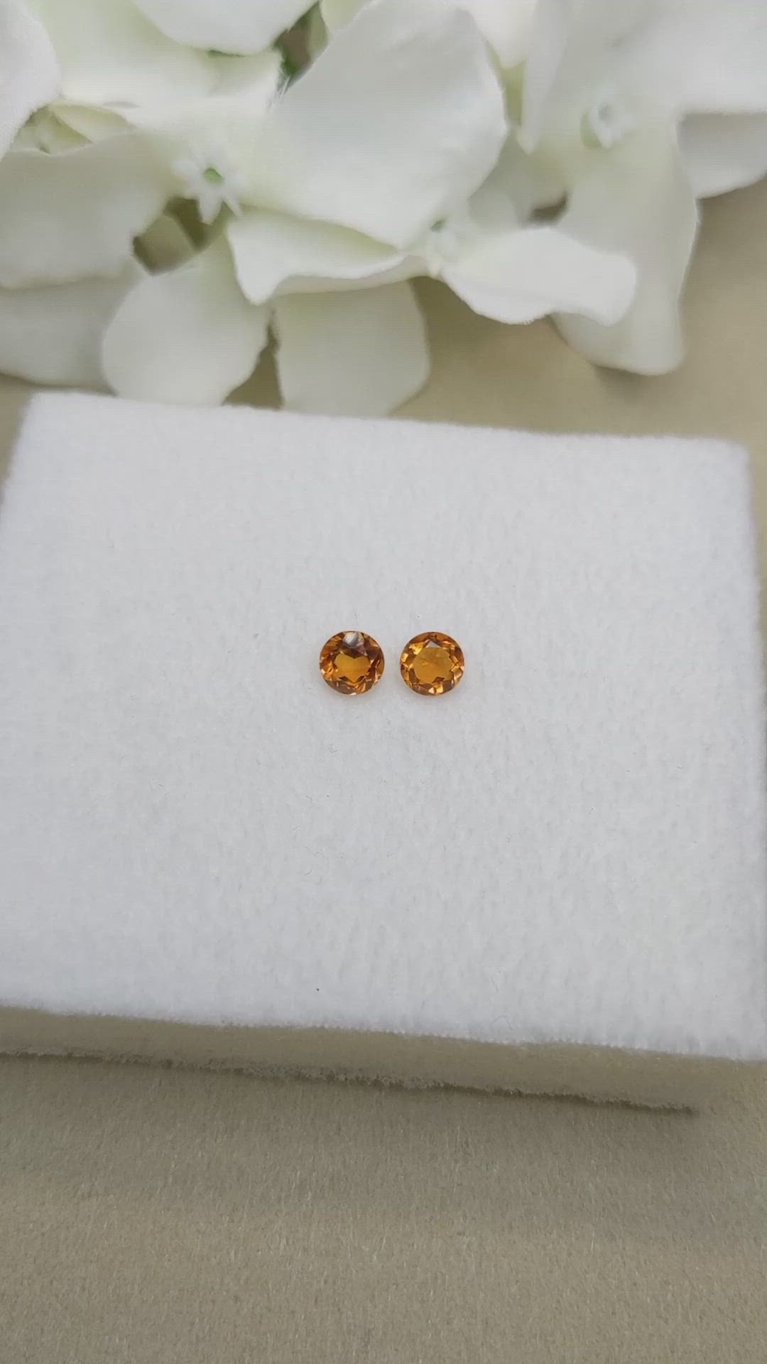 0.89&nbsp;Ct.Tw.Total Carat Weight Yellowish Orange Madeira Citrine Pair from Brazil Size Video