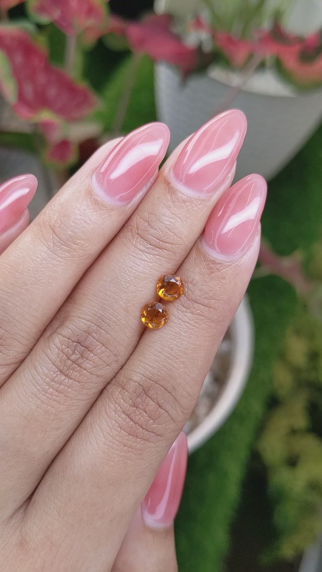 0.89&nbsp;Ct.Tw.Total Carat Weight Yellowish Orange Madeira Citrine Pair from Brazil Size Video