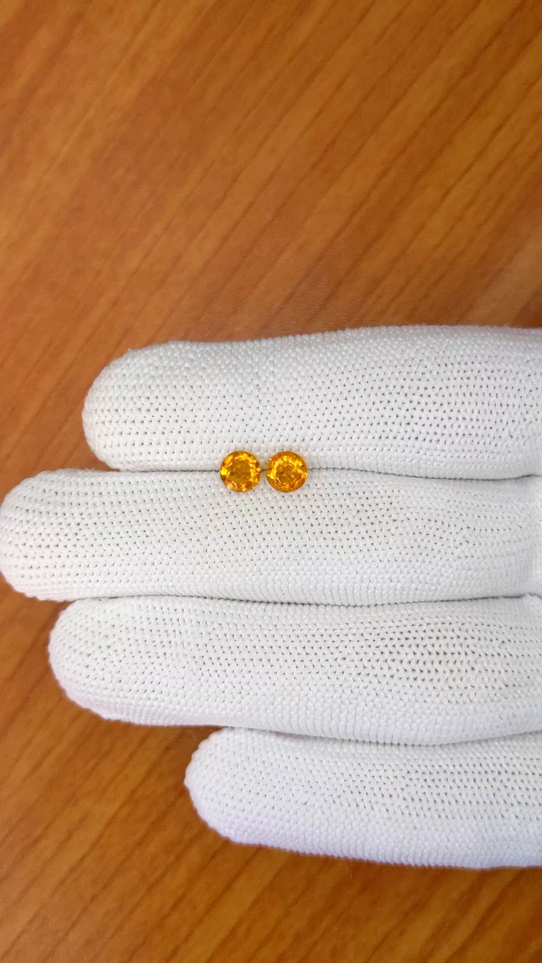 0.89&nbsp;Ct.Tw.Total Carat Weight Yellowish Orange Madeira Citrine Pair from Brazil Size Video