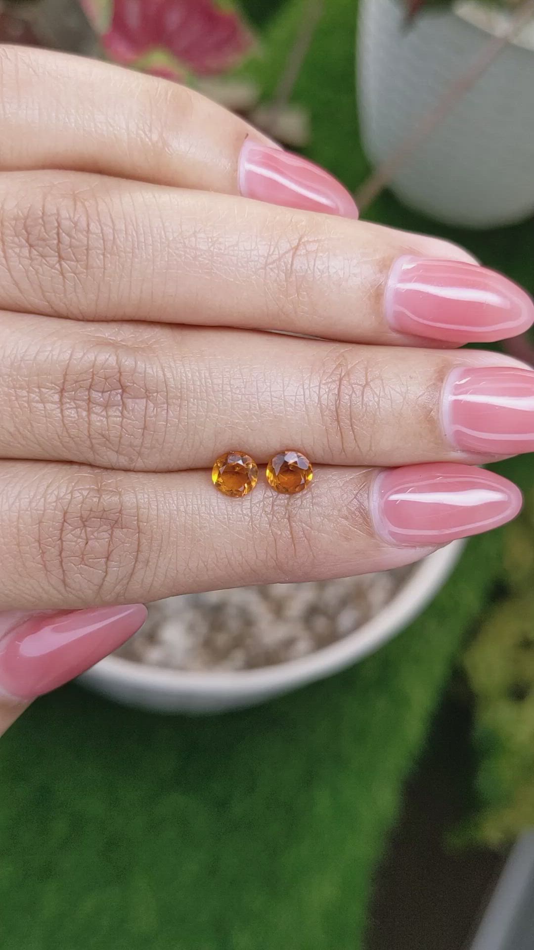 0.89&nbsp;Ct.Tw.Total Carat Weight Yellowish Orange Madeira Citrine Pair from Brazil Size Video