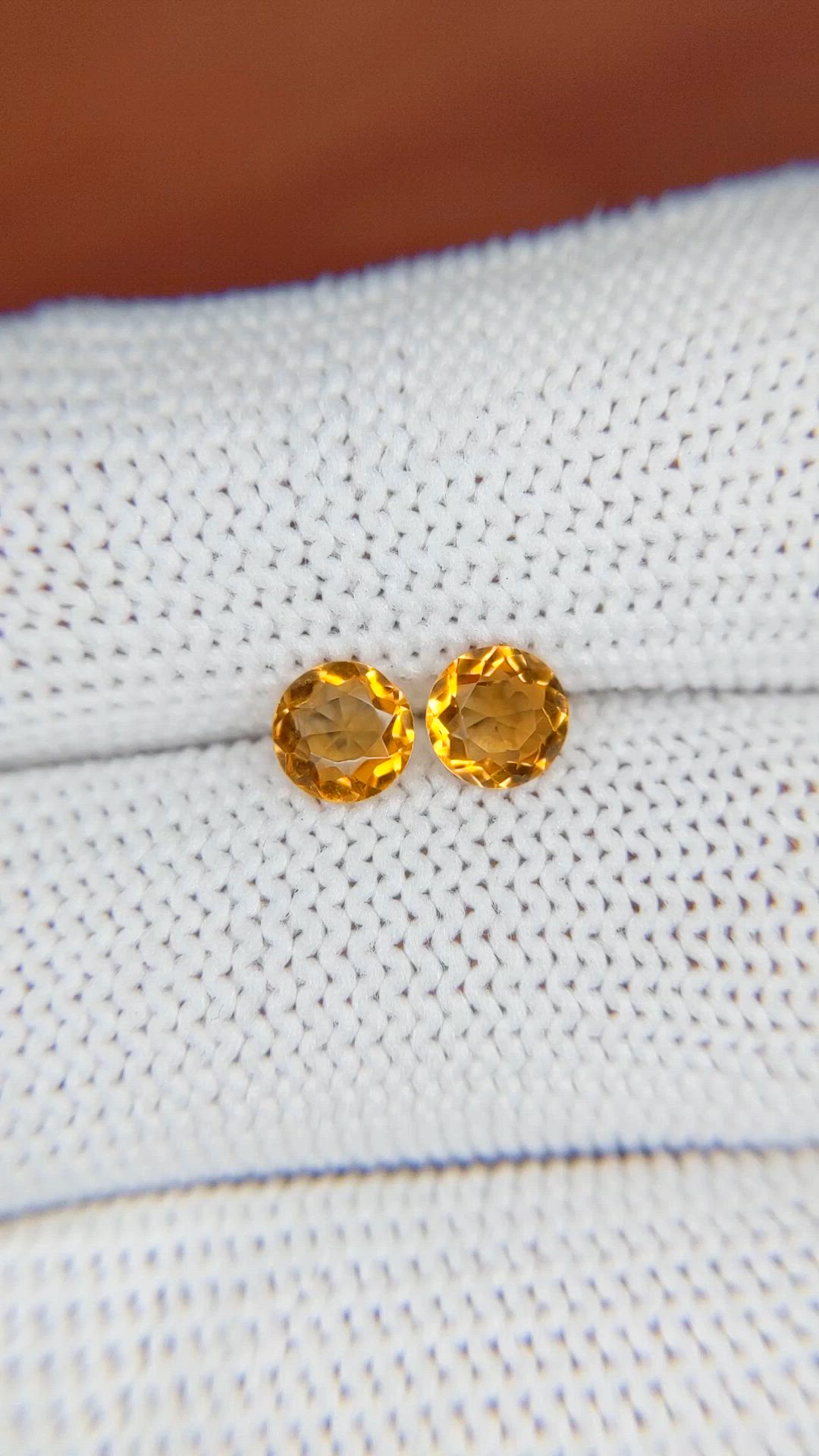0.81&nbsp;Ct.Tw.Total Carat Weight Orangish Yellow Madeira Citrine Pair from Brazil Size Video