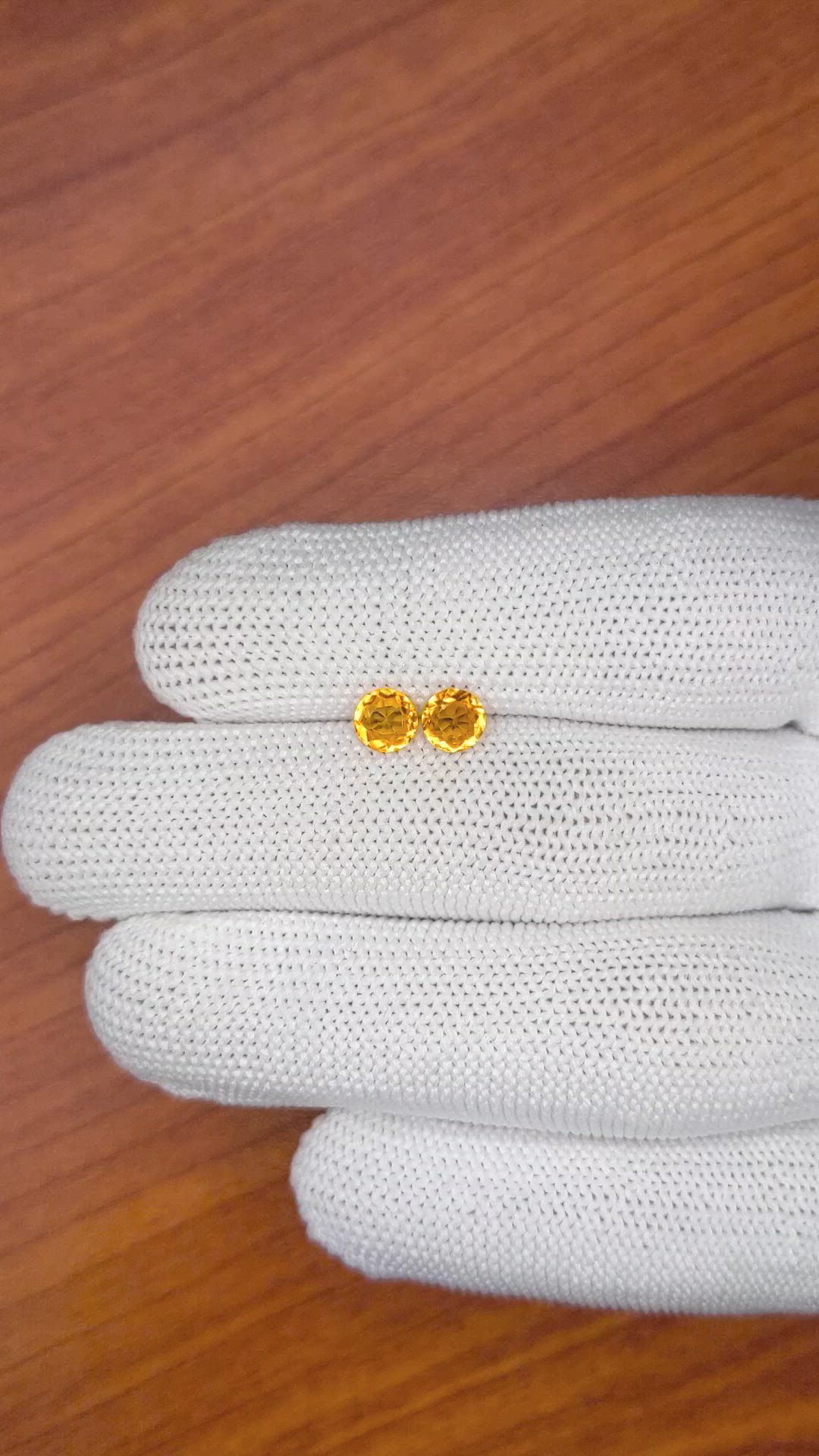 0.81&nbsp;Ct.Tw.Total Carat Weight Orangish Yellow Madeira Citrine Pair from Brazil Size Video