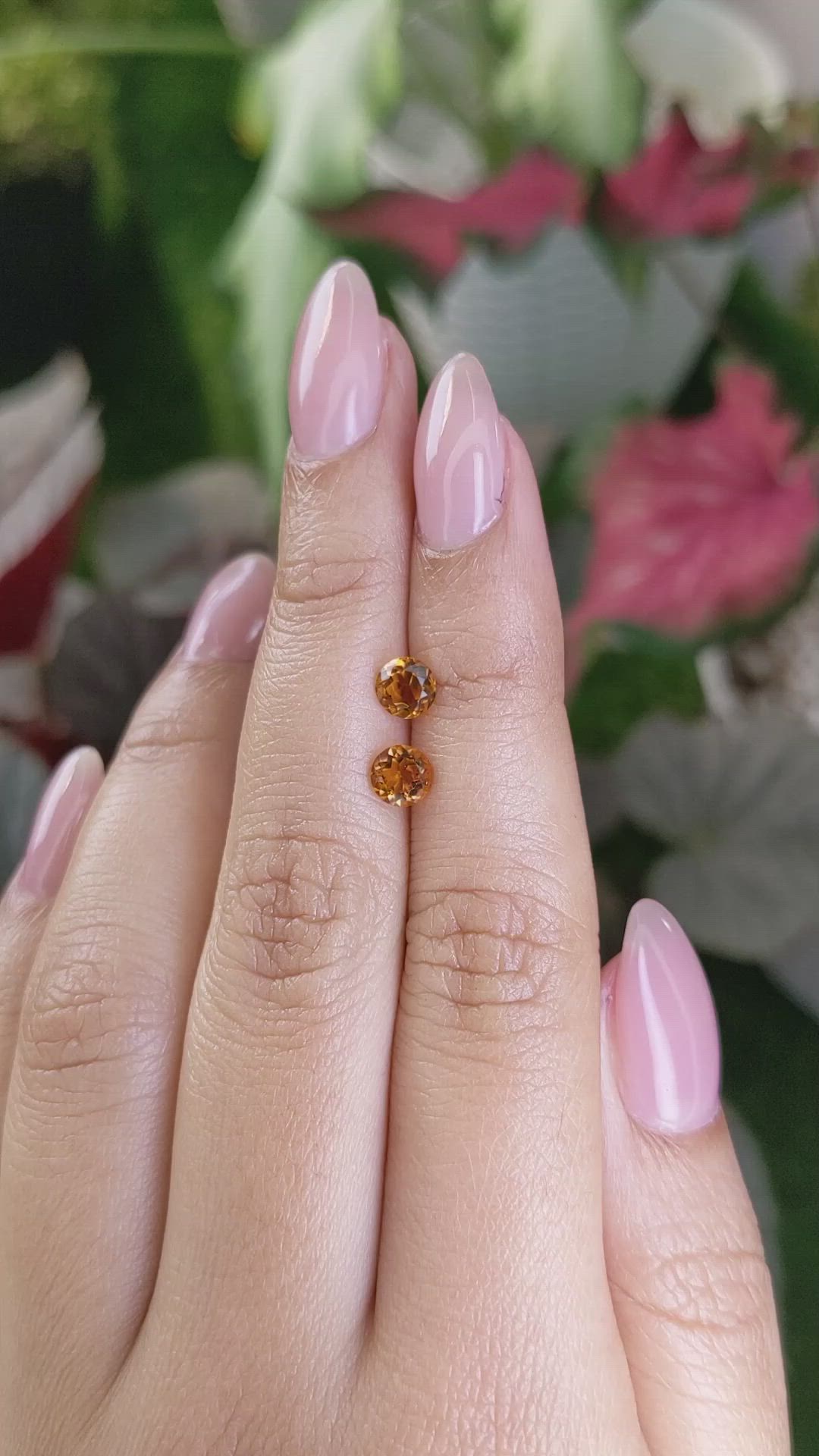 0.92&nbsp;Ct.Tw.Total Carat Weight Yellowish Orange Madeira Citrine Pair from Brazil Size Video