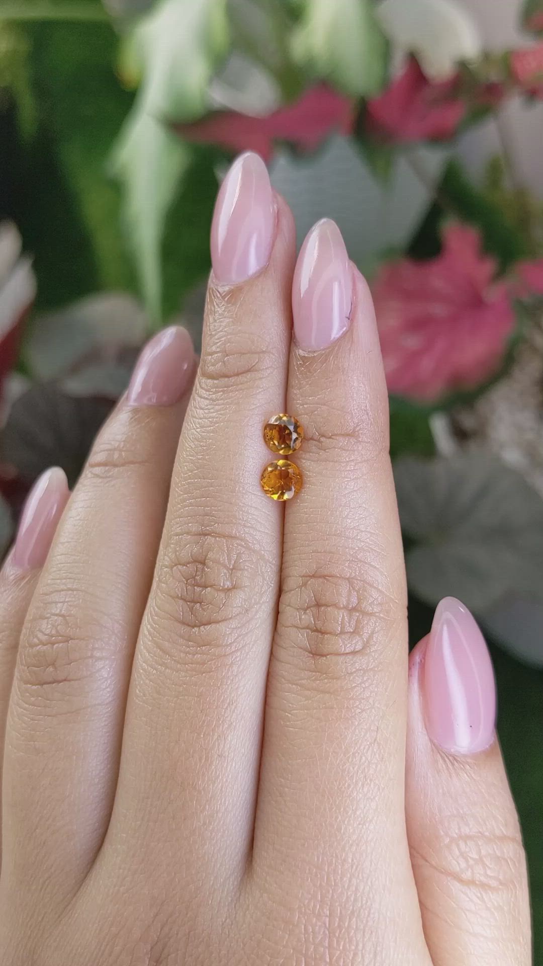 0.88&nbsp;Ct.Tw.Total Carat Weight Yellowish Orange Madeira Citrine Pair from Brazil Size Video