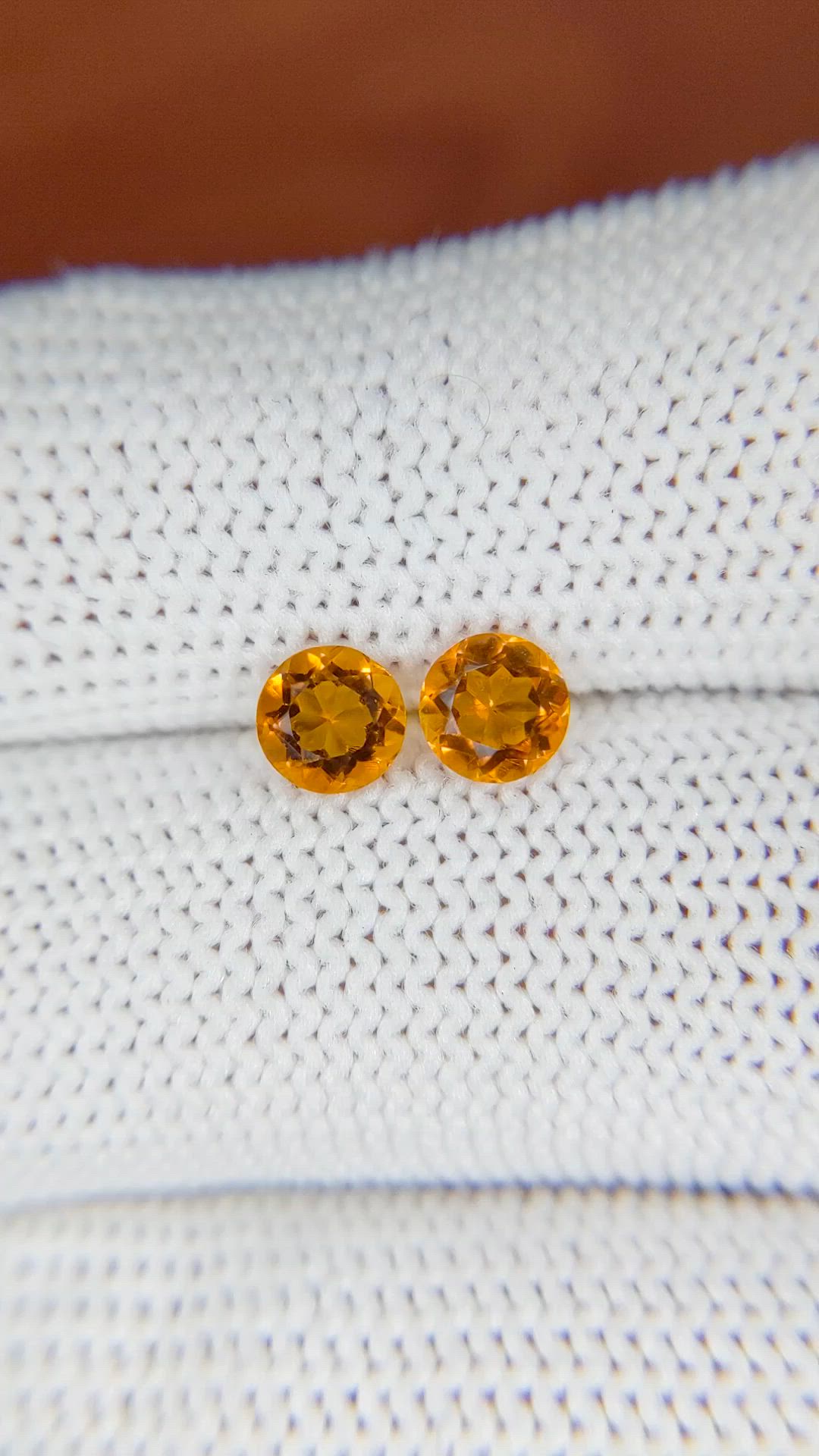 0.88&nbsp;Ct.Tw.Total Carat Weight Yellowish Orange Madeira Citrine Pair from Brazil Size Video