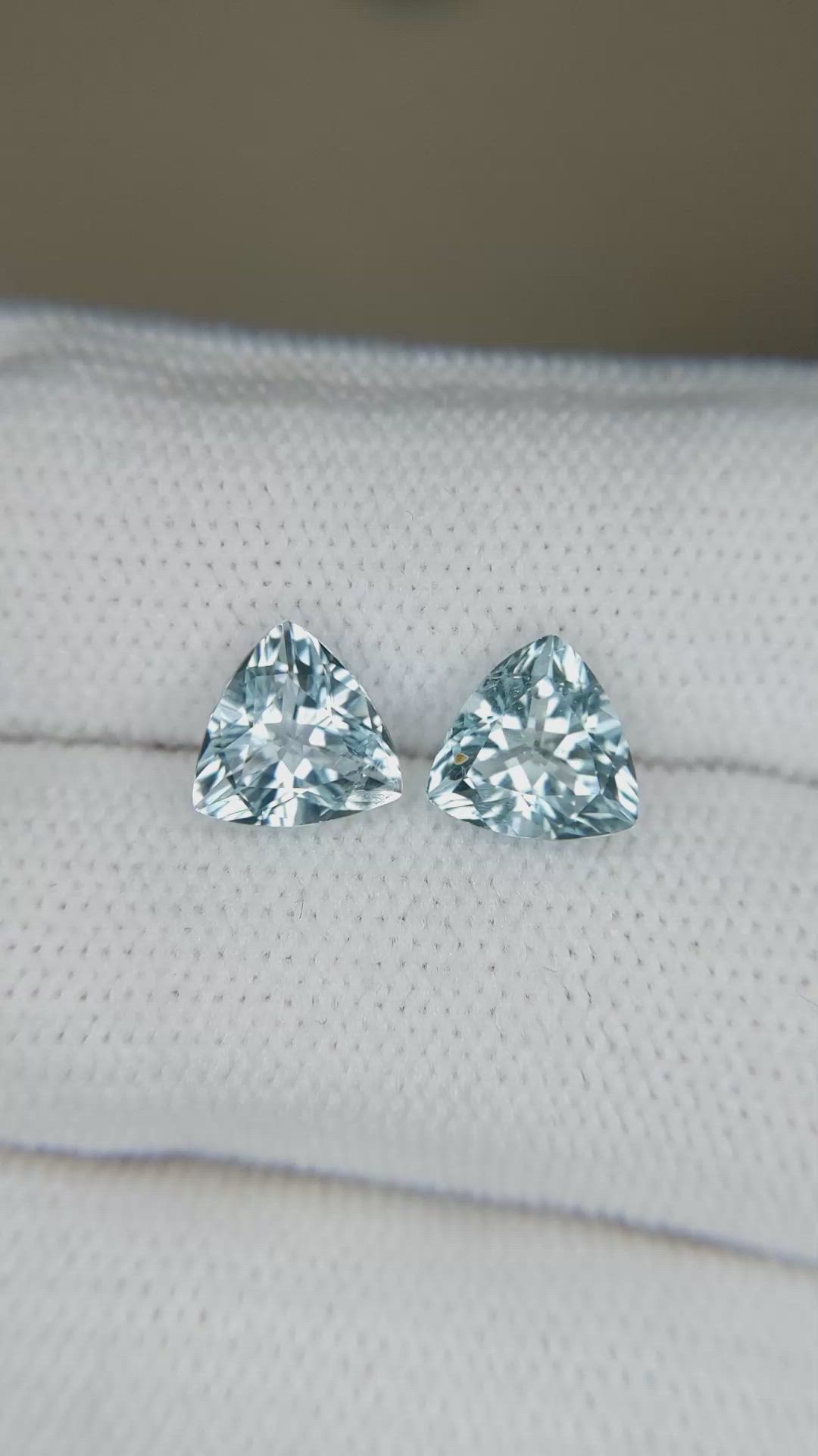 2.44&nbsp;Ct.Tw.Total Carat Weight Blue Aquamarine Pair from Madagascar Size Video