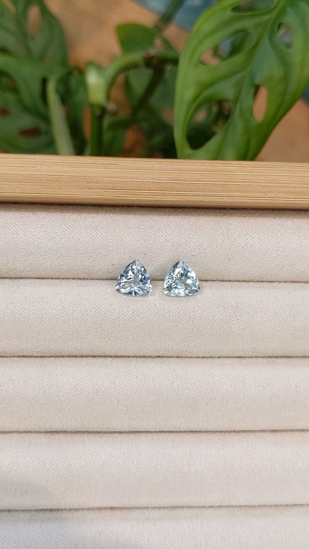 2.44&nbsp;Ct.Tw.Total Carat Weight Blue Aquamarine Pair from Madagascar Size Video