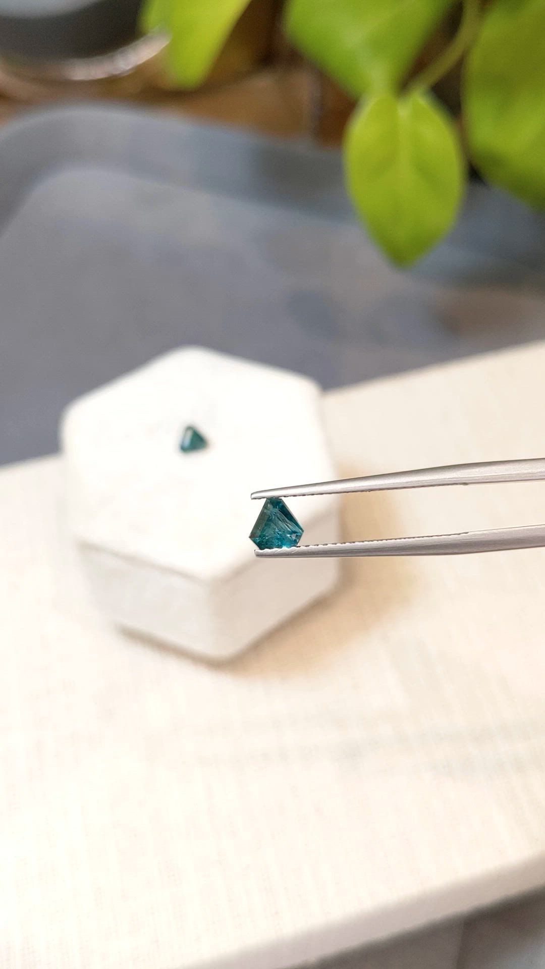 0.80&nbsp;Ct.Tw.Total Carat Weight Green Grandidierite Pair from Madagascar Size Video