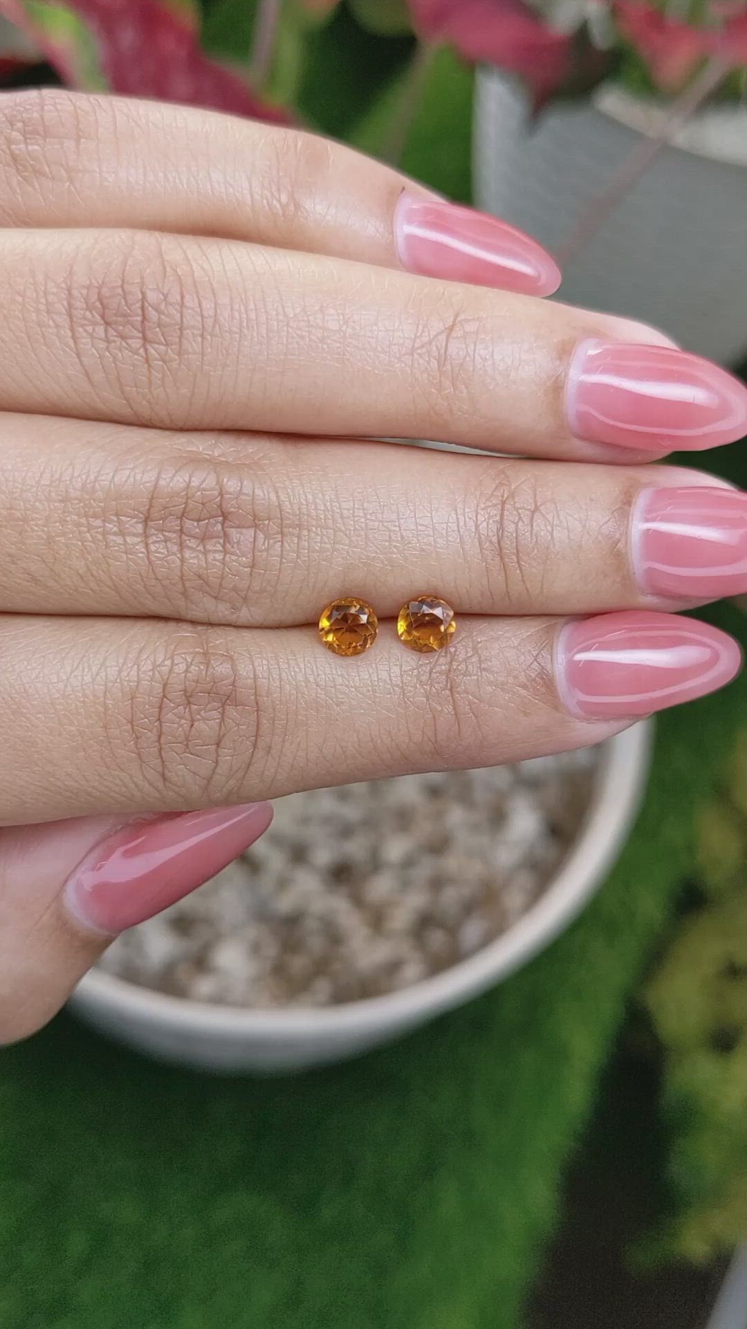 0.84&nbsp;Ct.Tw.Total Carat Weight Madeira Citrine Pair from Brazil Size Video