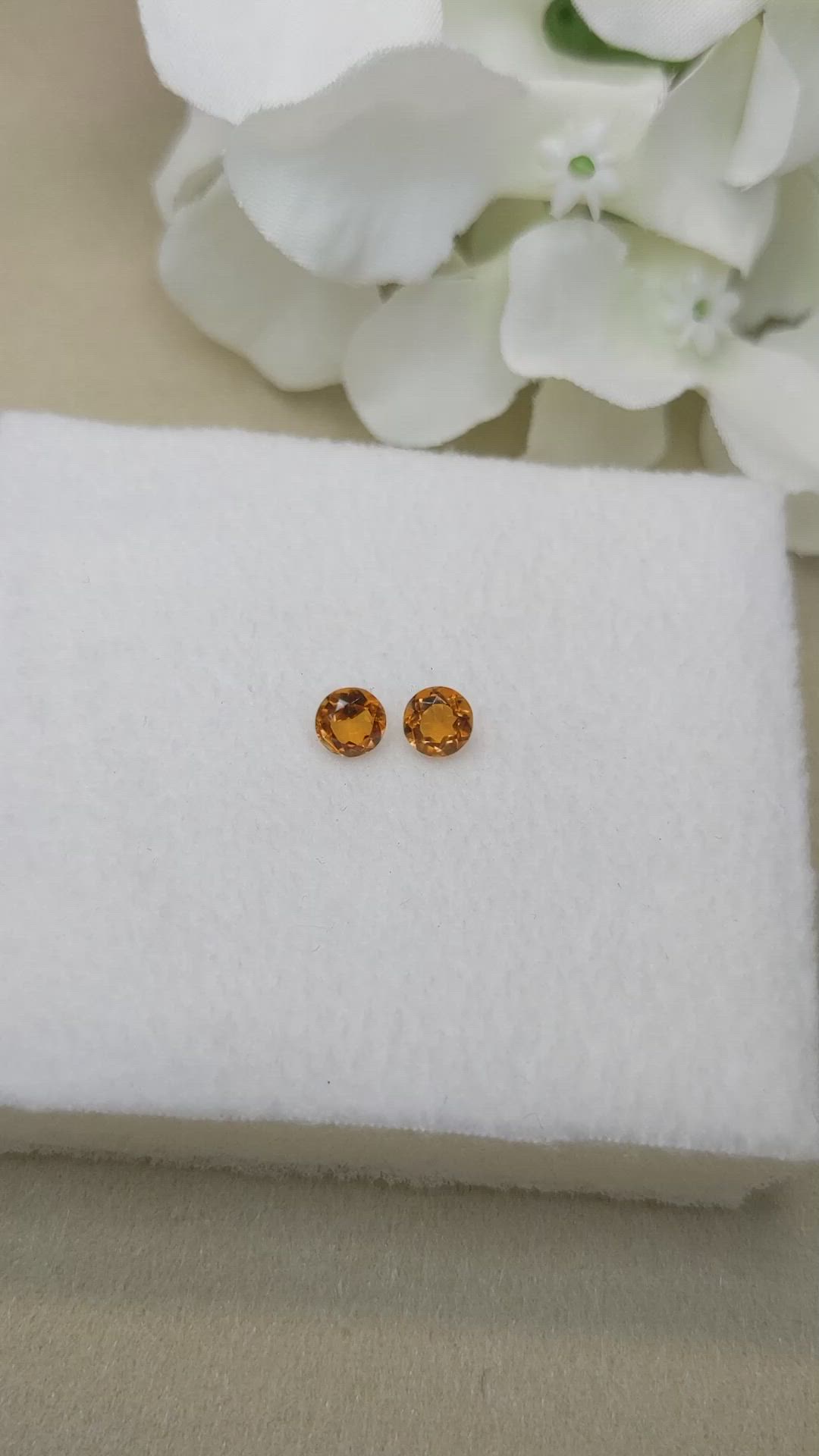 0.84&nbsp;Ct.Tw.Total Carat Weight Madeira Citrine Pair from Brazil Size Video