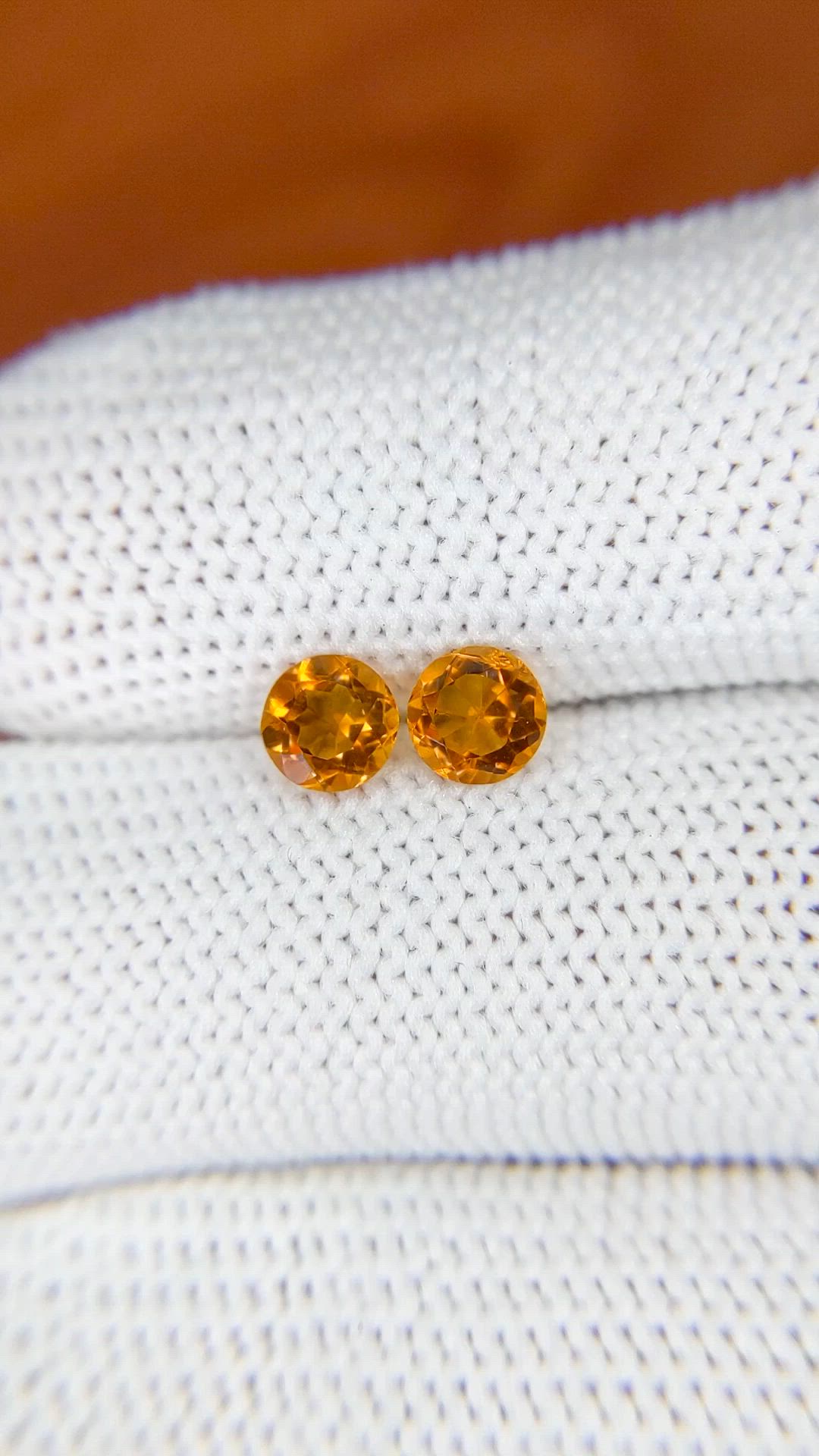 0.84&nbsp;Ct.Tw.Total Carat Weight Madeira Citrine Pair from Brazil Size Video