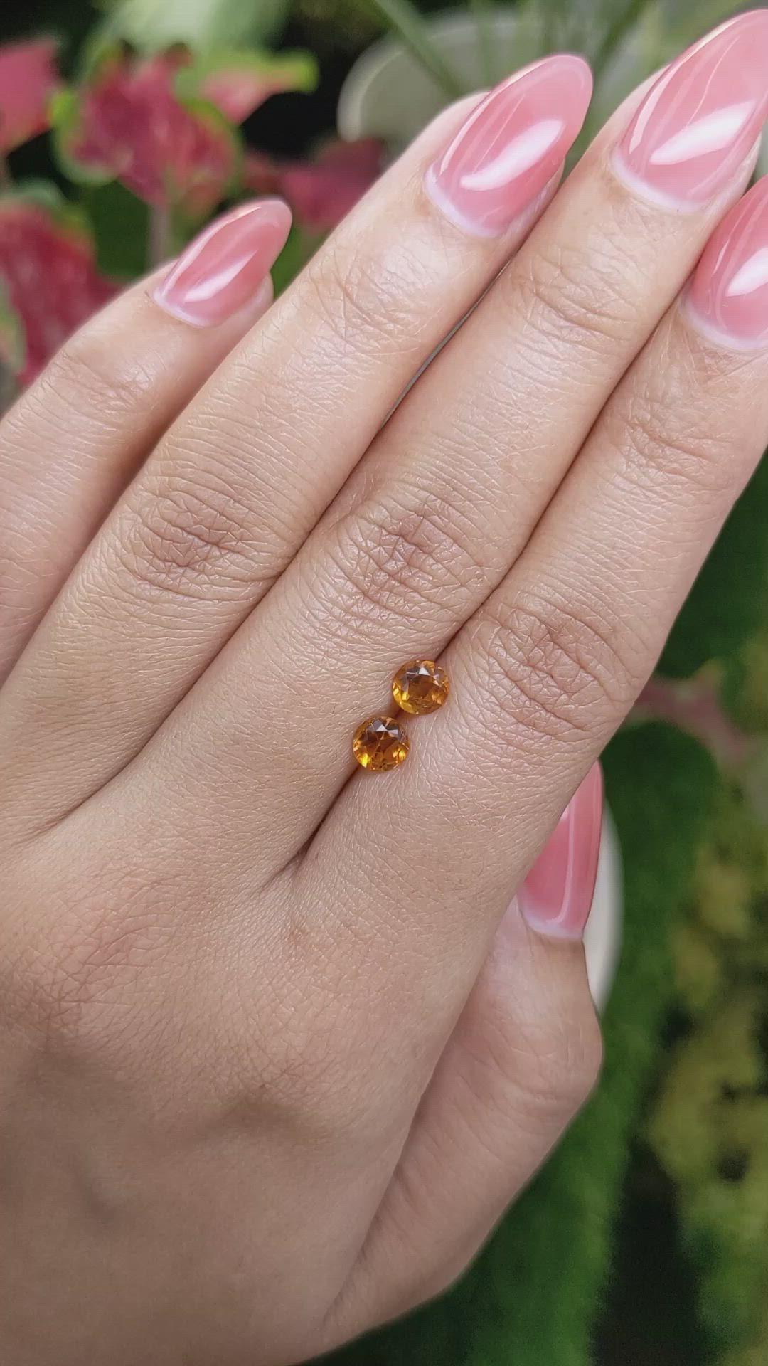 0.84&nbsp;Ct.Tw.Total Carat Weight Madeira Citrine Pair from Brazil Size Video