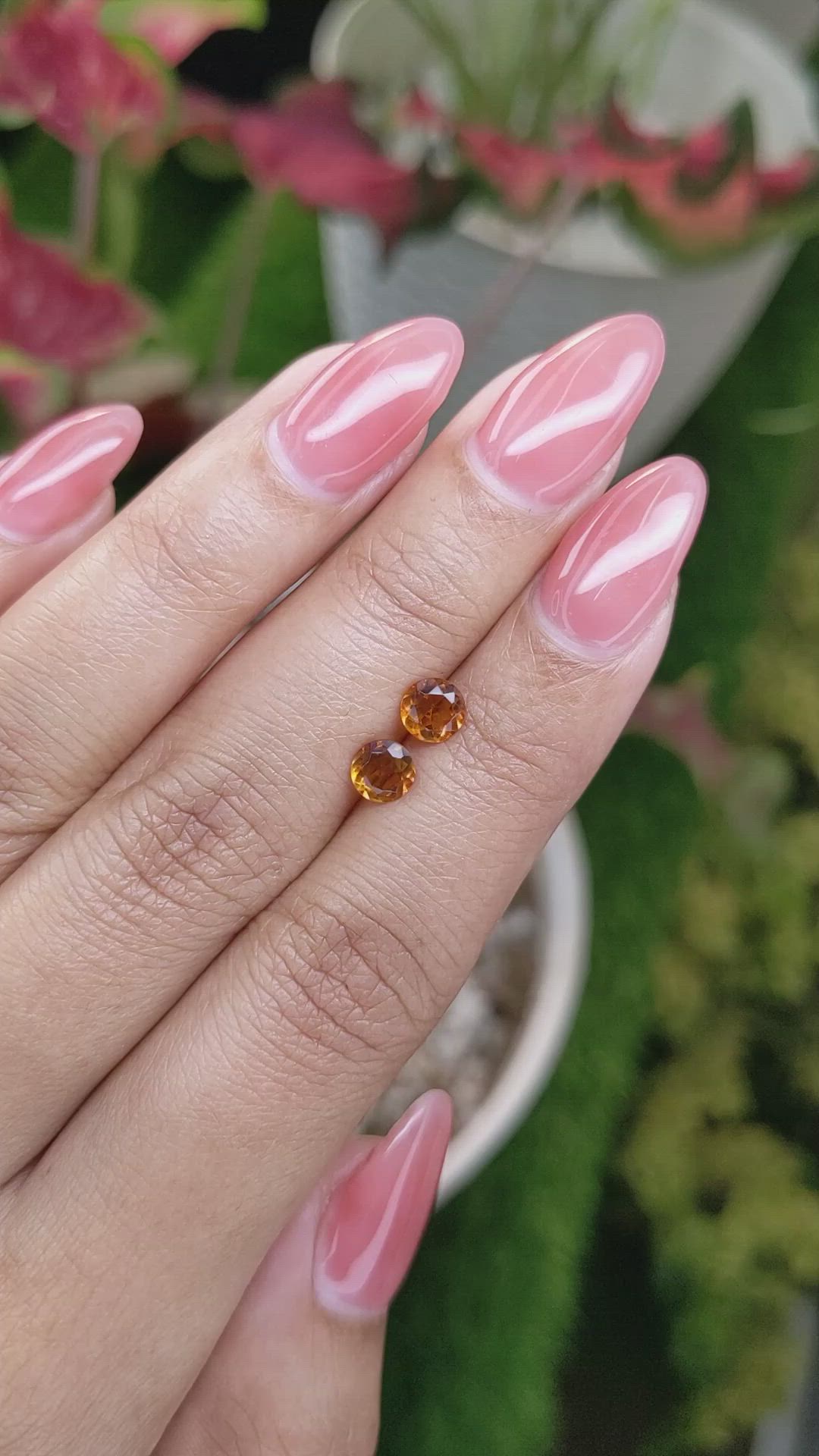 0.79&nbsp;Ct.Tw.Total Carat Weight Yellowish Orange Madeira Citrine Pair from Brazil Size Video