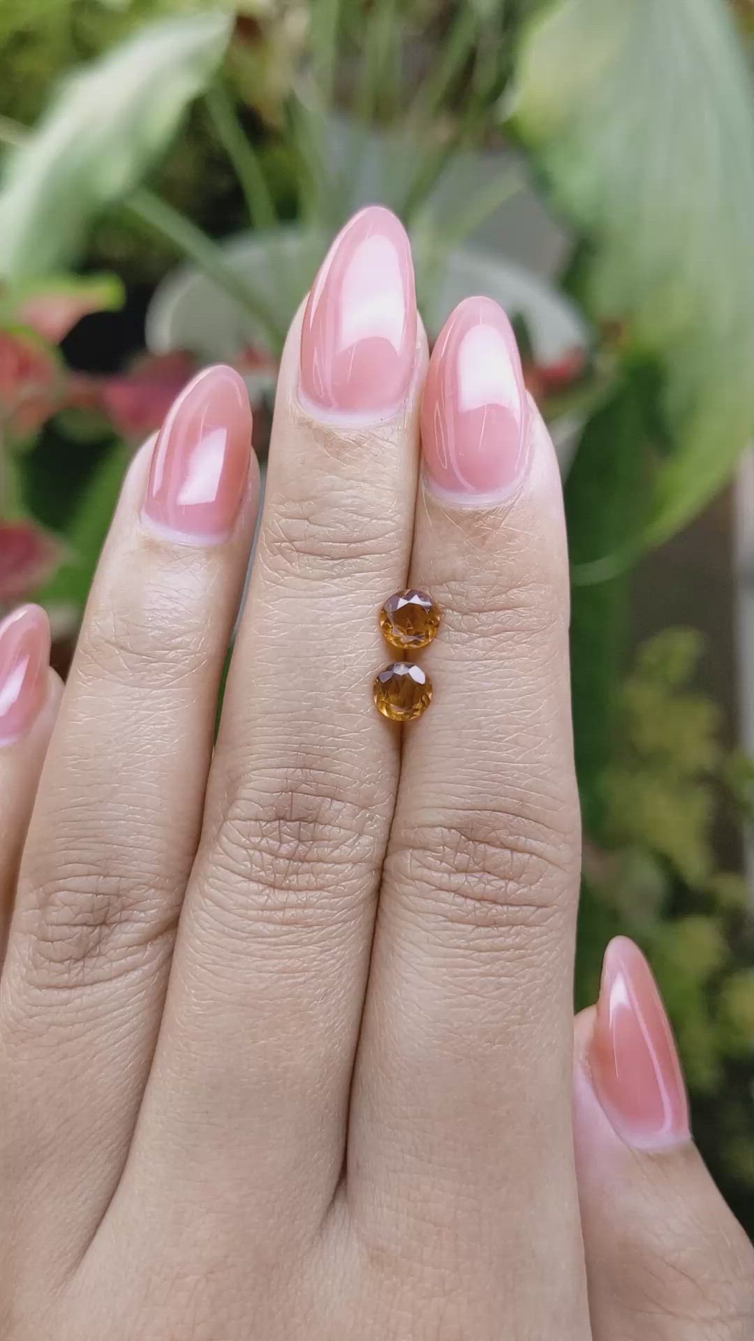 0.79&nbsp;Ct.Tw.Total Carat Weight Yellowish Orange Madeira Citrine Pair from Brazil Size Video