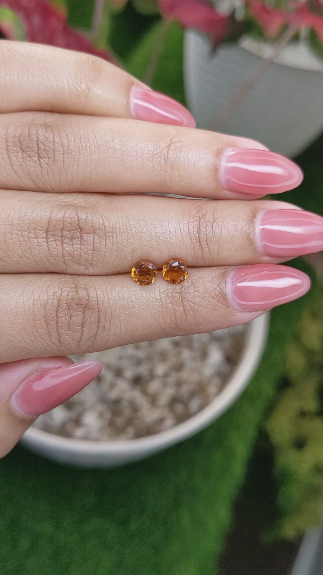 0.79&nbsp;Ct.Tw.Total Carat Weight Yellowish Orange Madeira Citrine Pair from Brazil Size Video