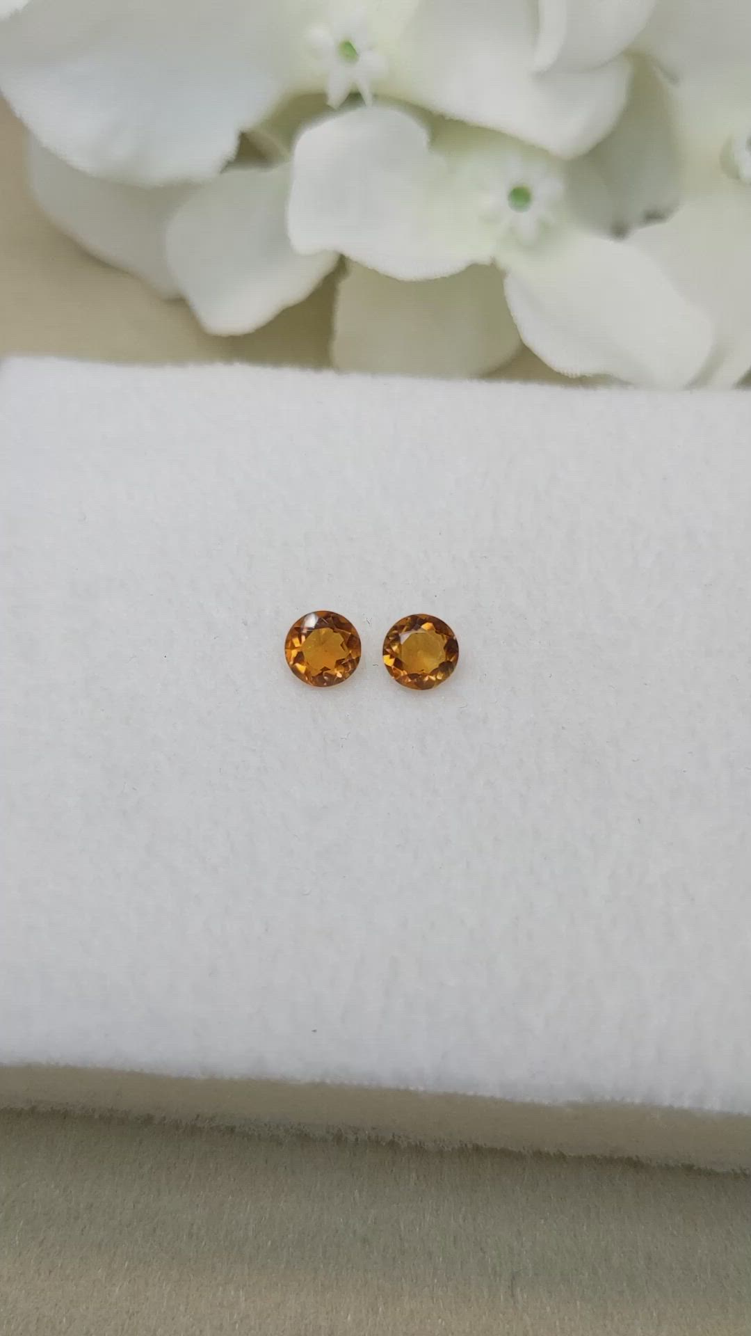 0.79&nbsp;Ct.Tw.Total Carat Weight Yellowish Orange Madeira Citrine Pair from Brazil Size Video