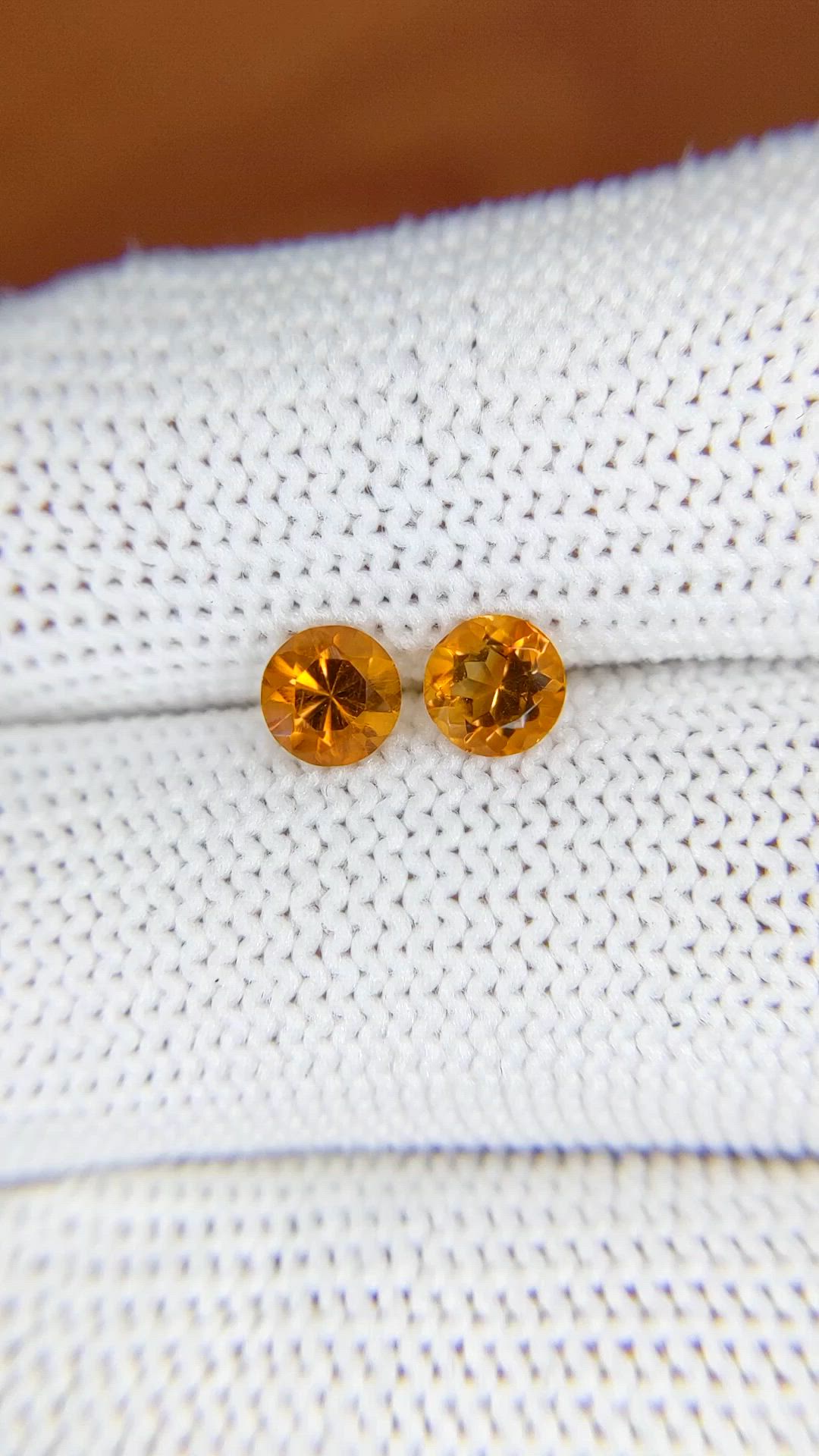 0.87&nbsp;Ct.Tw.Total Carat Weight Orange Madeira Citrine Pair from Brazil Size Video