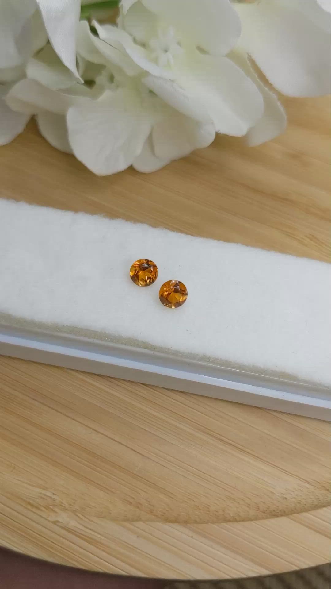 0.87&nbsp;Ct.Tw.Total Carat Weight Orange Madeira Citrine Pair from Brazil Size Video