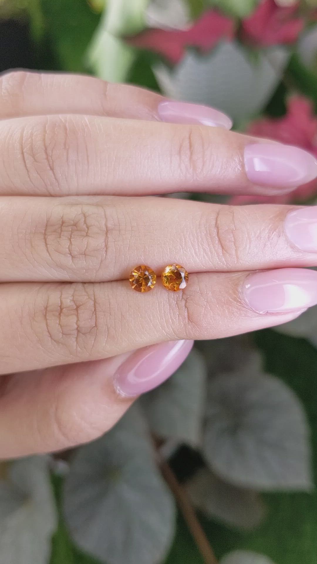 0.87&nbsp;Ct.Tw.Total Carat Weight Orange Madeira Citrine Pair from Brazil Size Video
