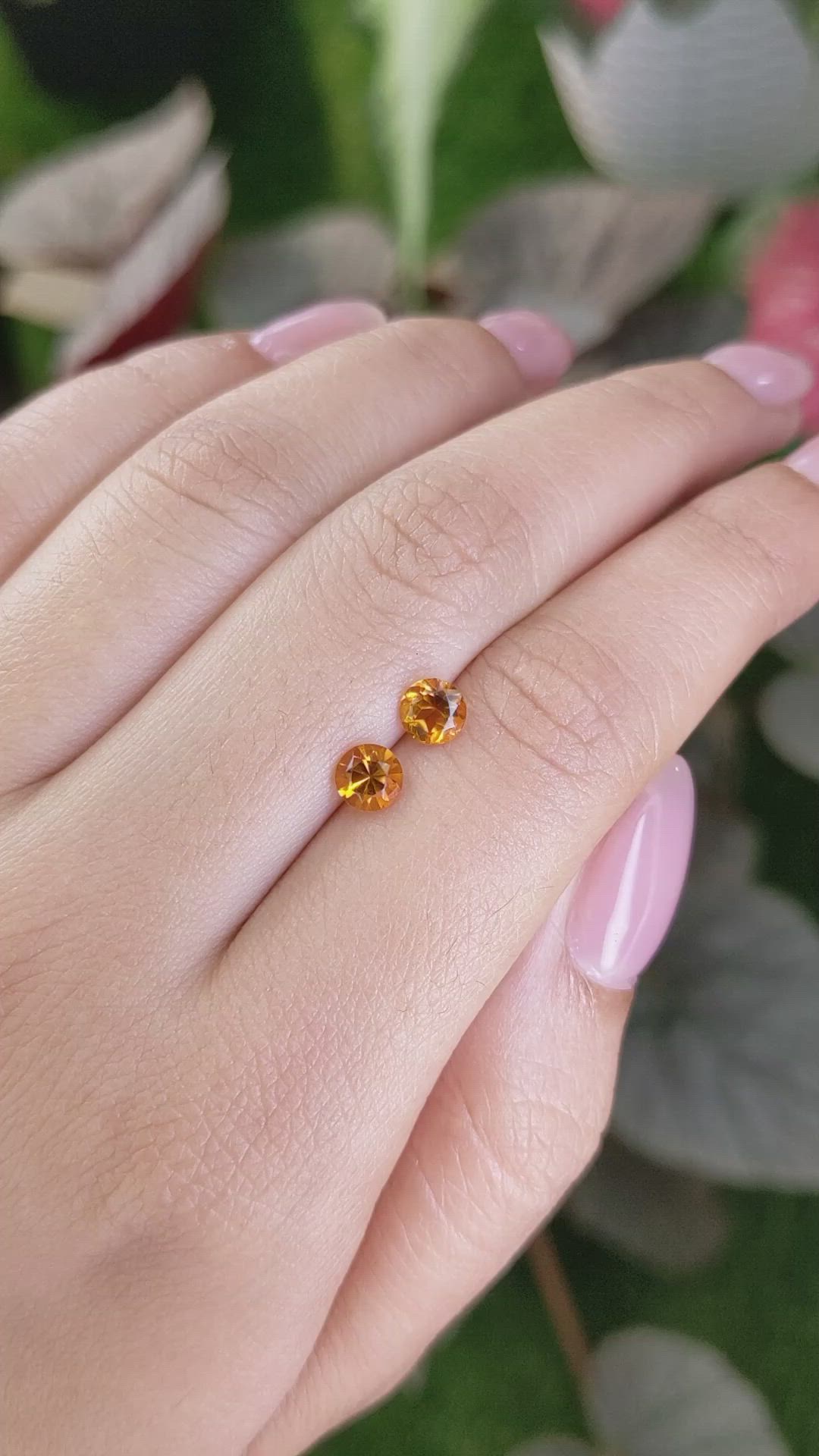 0.87&nbsp;Ct.Tw.Total Carat Weight Orange Madeira Citrine Pair from Brazil Size Video
