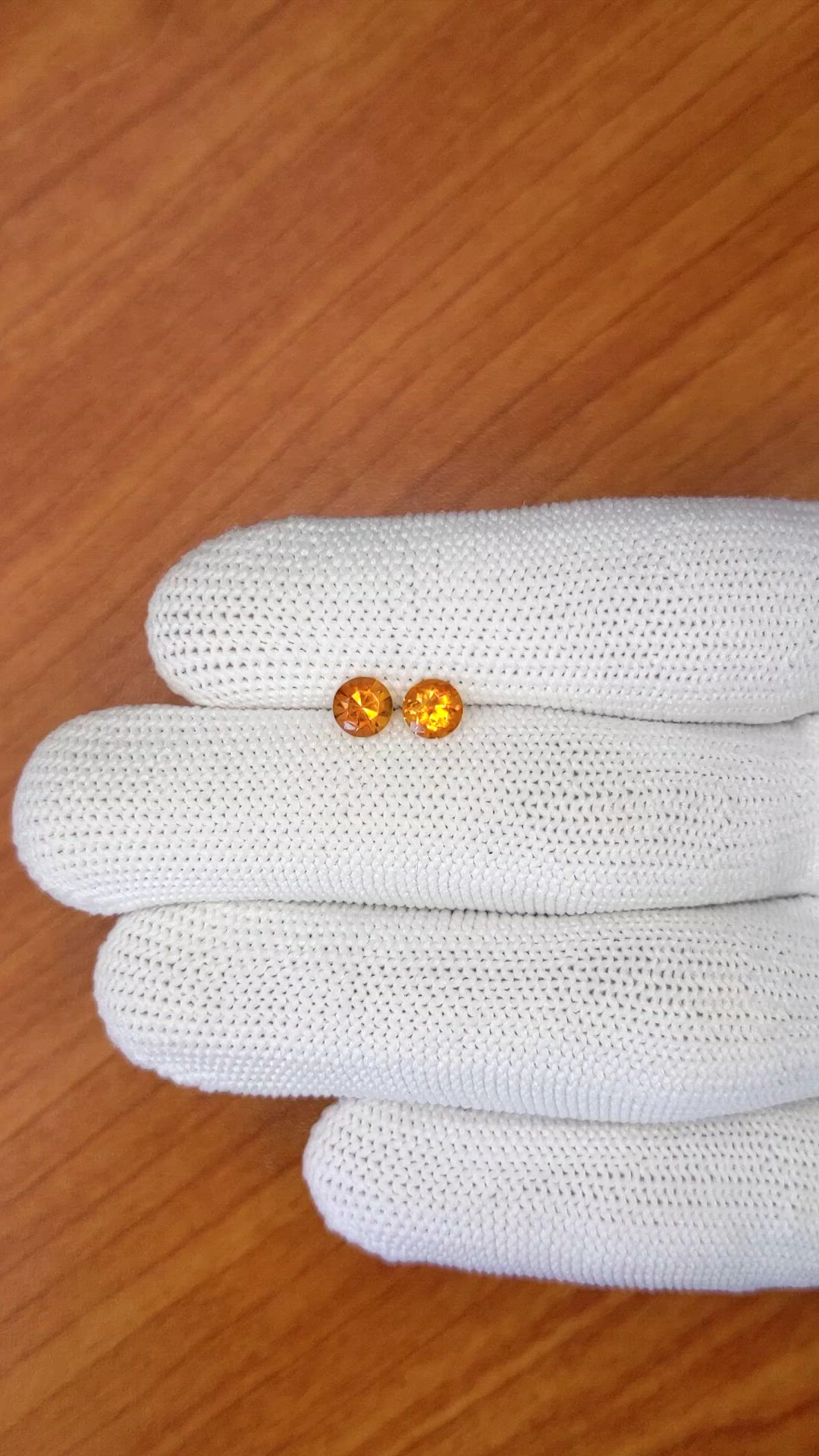 0.87&nbsp;Ct.Tw.Total Carat Weight Orange Madeira Citrine Pair from Brazil Size Video