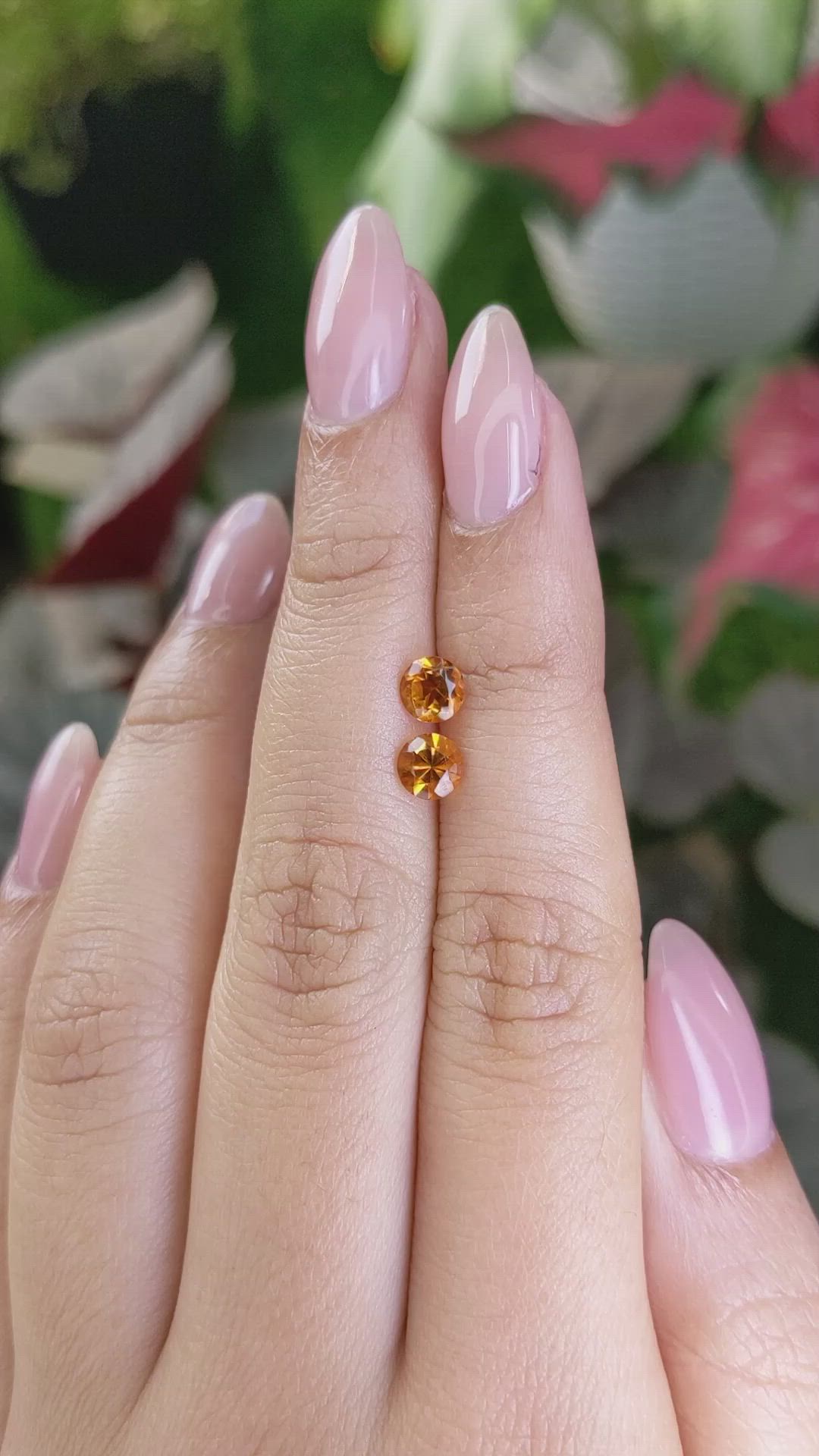 0.87&nbsp;Ct.Tw.Total Carat Weight Orange Madeira Citrine Pair from Brazil Size Video