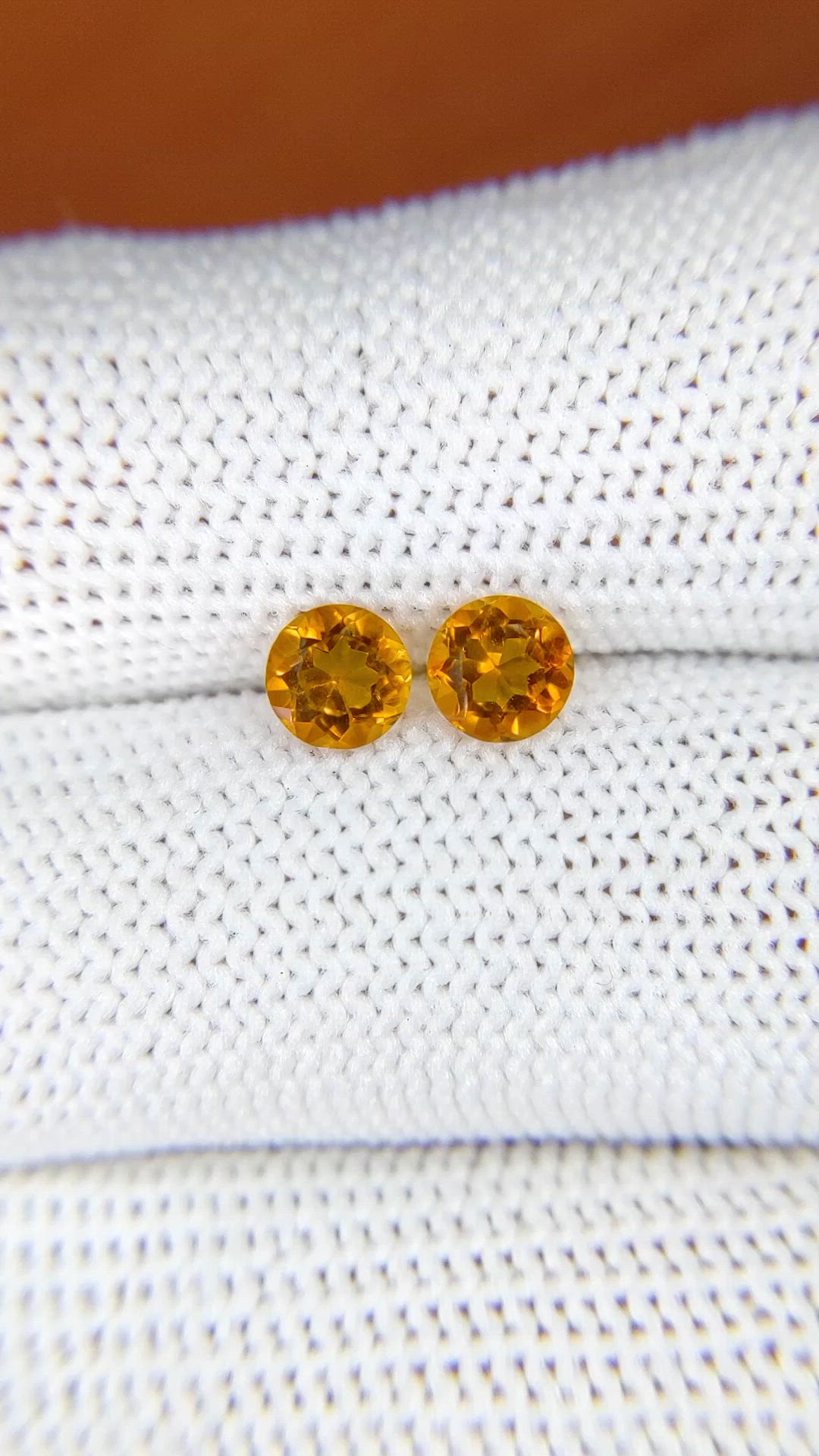 0.93&nbsp;Ct.Tw.Total Carat Weight Orange Madeira Citrine Pair from Brazil Size Video