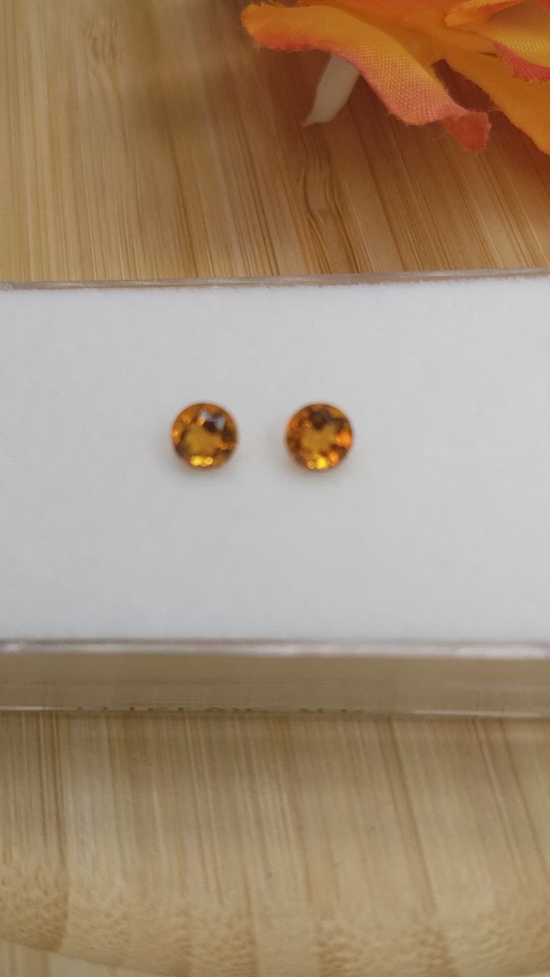 0.93&nbsp;Ct.Tw.Total Carat Weight Orange Madeira Citrine Pair from Brazil Size Video