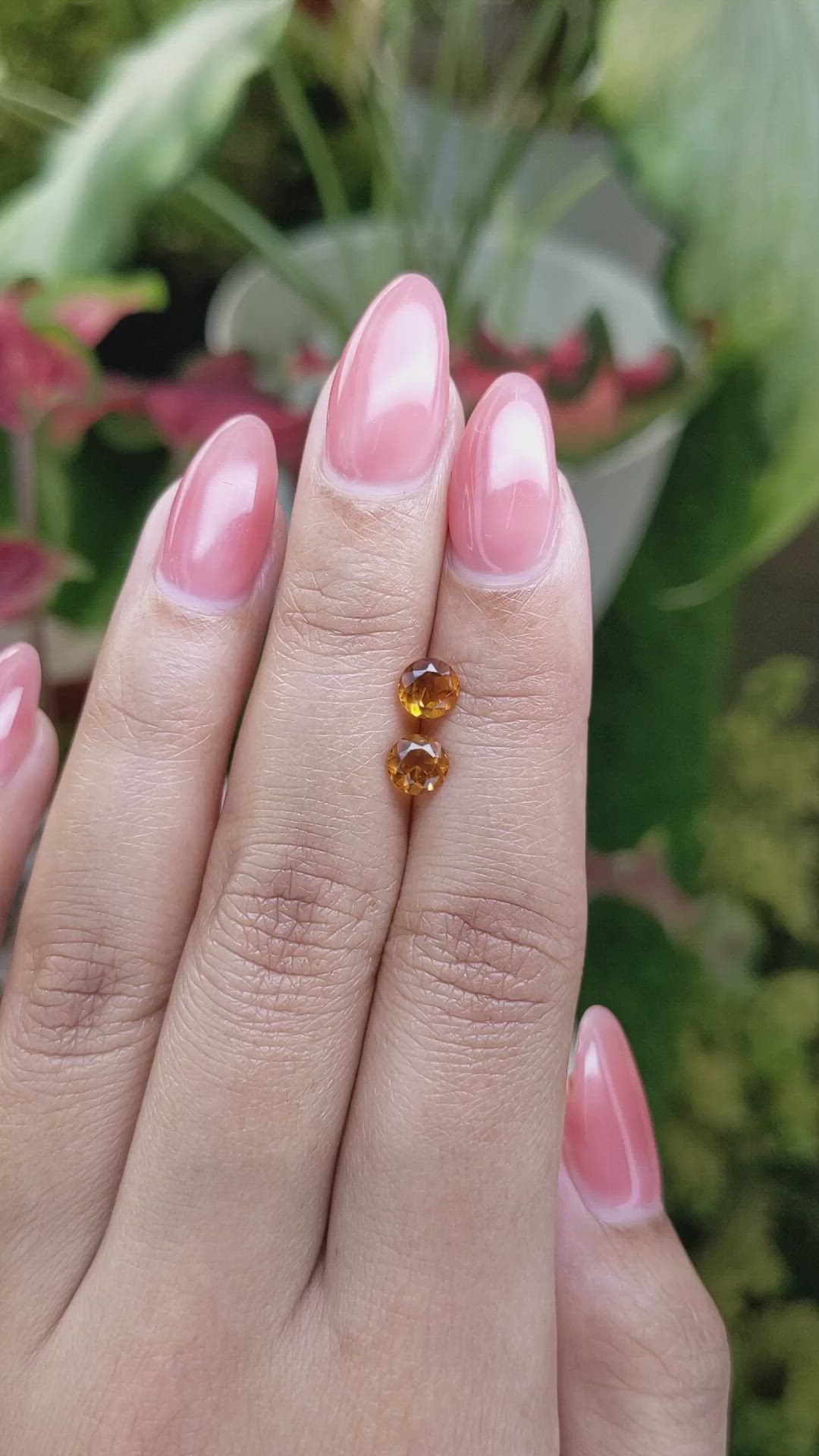 0.93&nbsp;Ct.Tw.Total Carat Weight Orange Madeira Citrine Pair from Brazil Size Video